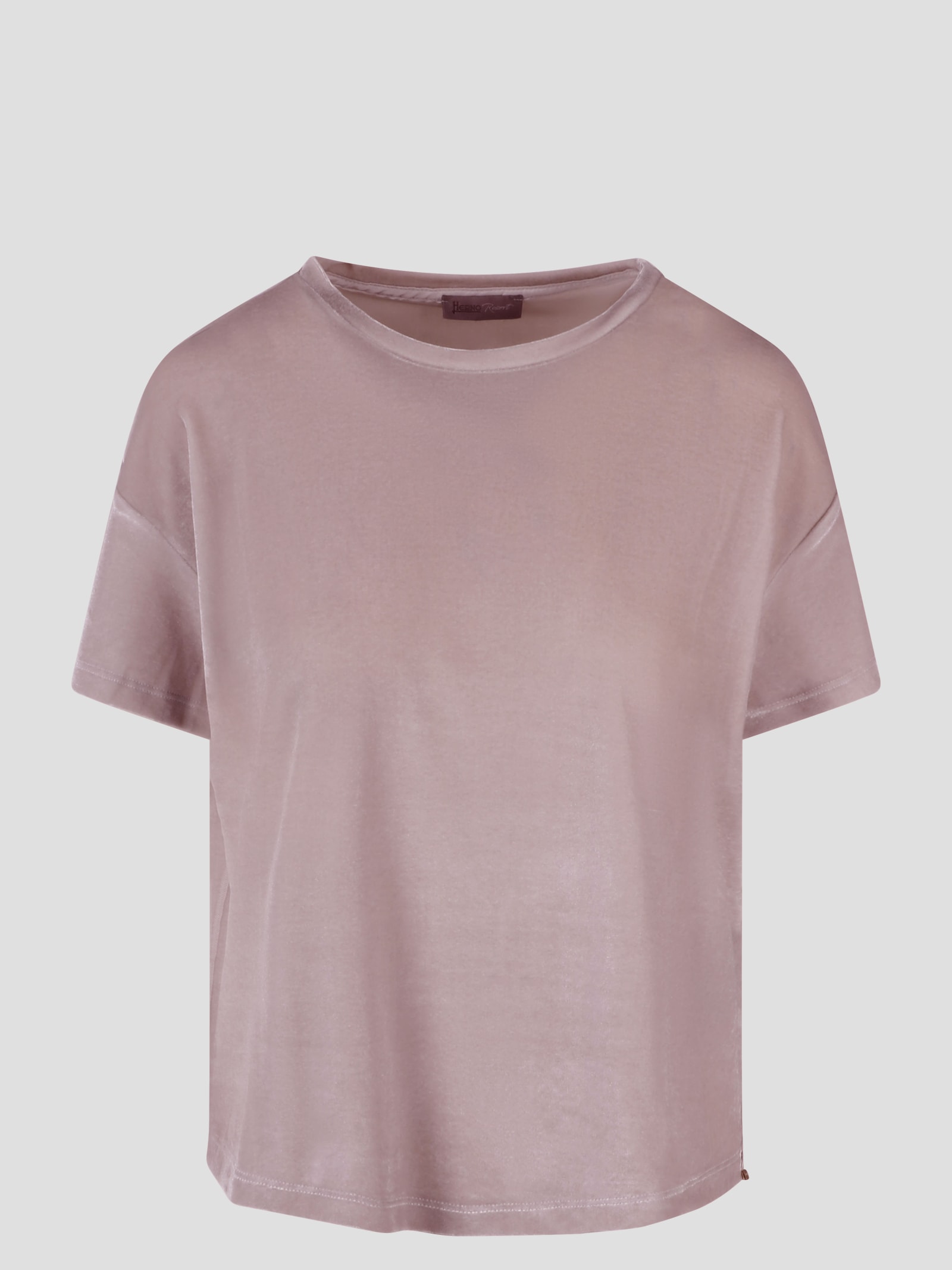 Shop Herno Chenille T-shirt In Pink & Purple