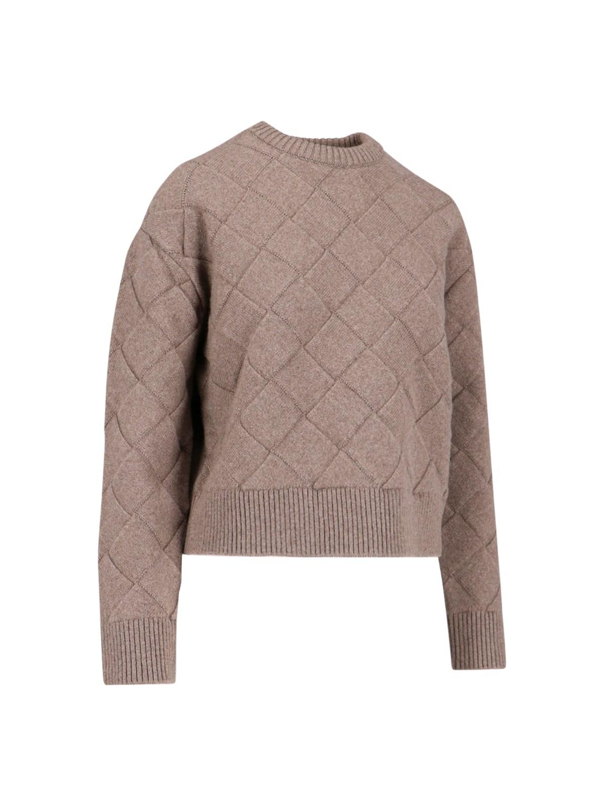 Shop Bottega Veneta Weave Pattern Sweater In Riverbed