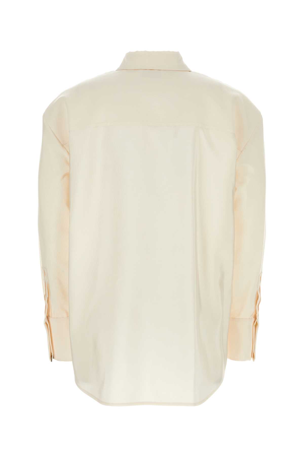 Shop Saint Laurent Ivory Faille Oversize Shirt In Faillecraie