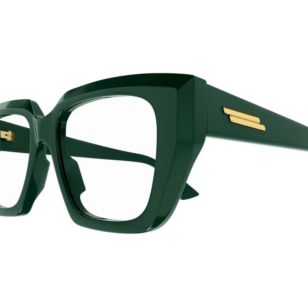 Shop Bottega Veneta Square Frame Glasses In Green-green-transparent