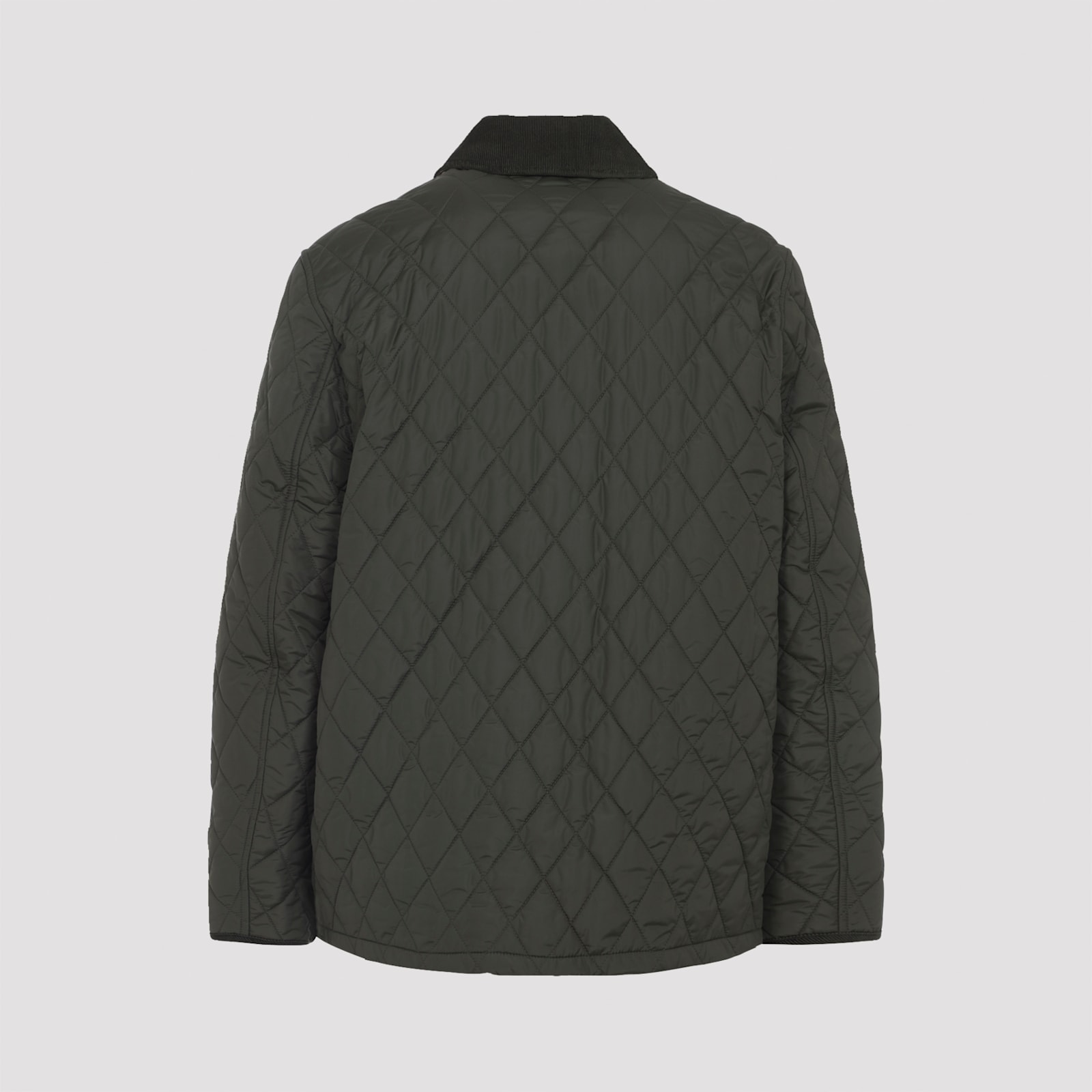 Burberry Haddington Diamond-quilted Jacket In Gray