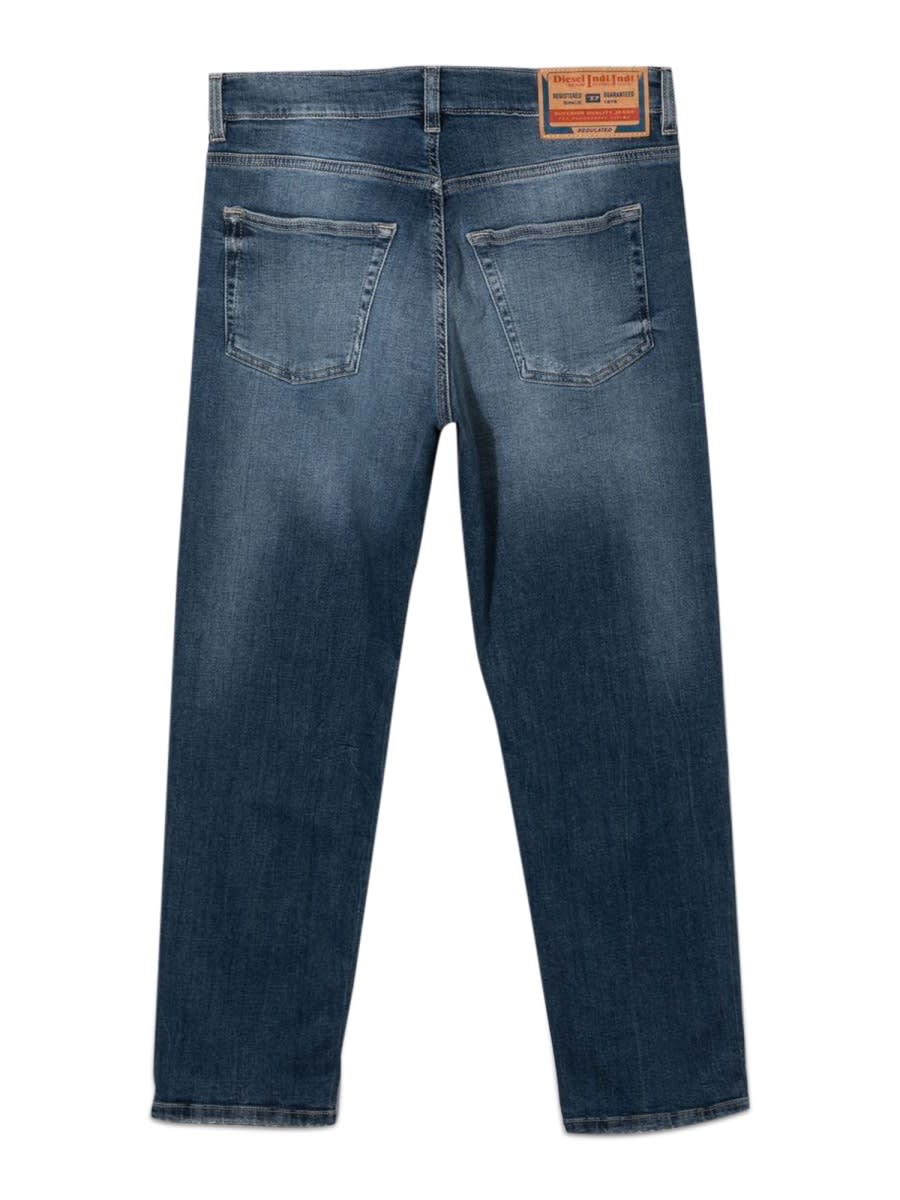 Shop Diesel Lucas Jeans With Patch Breaks In Blue