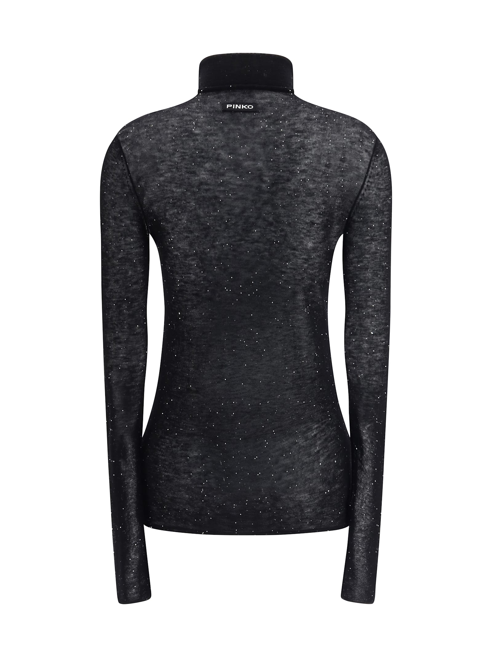 Pinko Long-sleeved Turtleneck Top In Black