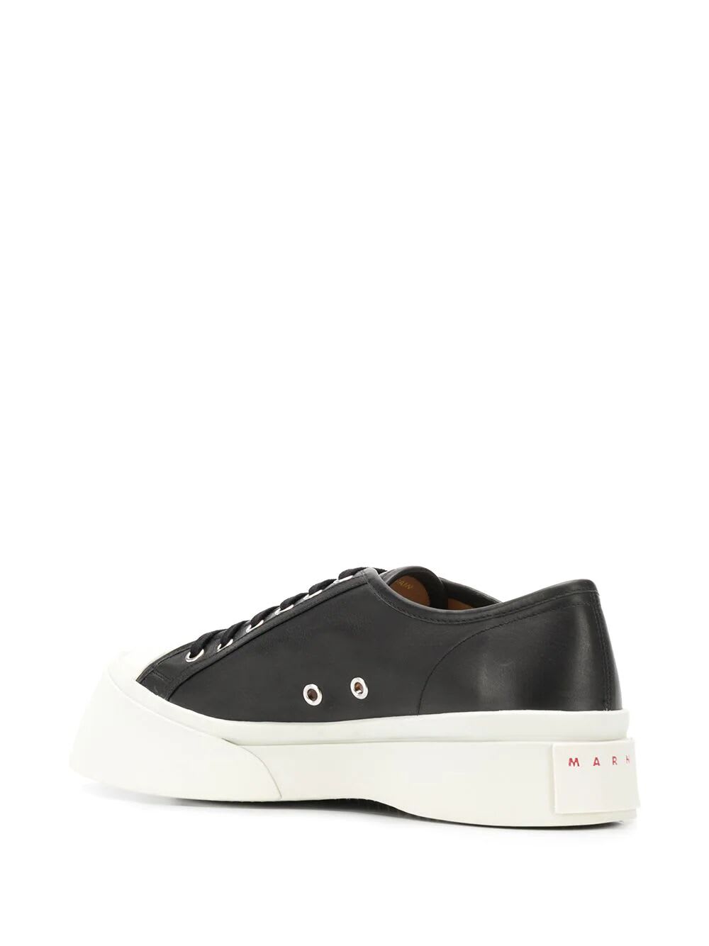 Shop Marni Lace Up Sneakers In Black