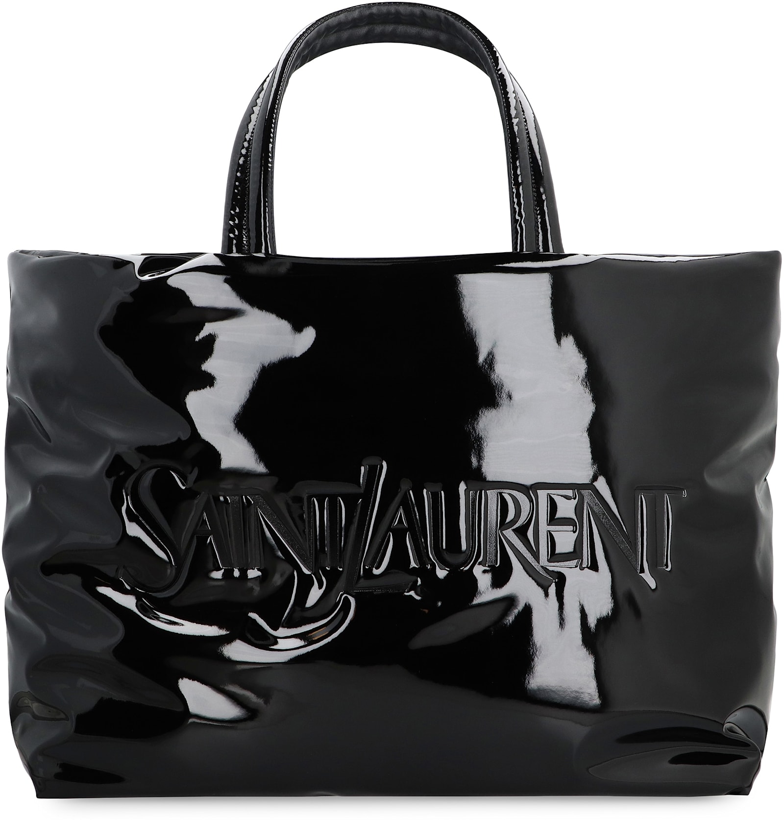 Saint Laurent Padded Nylon Maxi Tote In Black