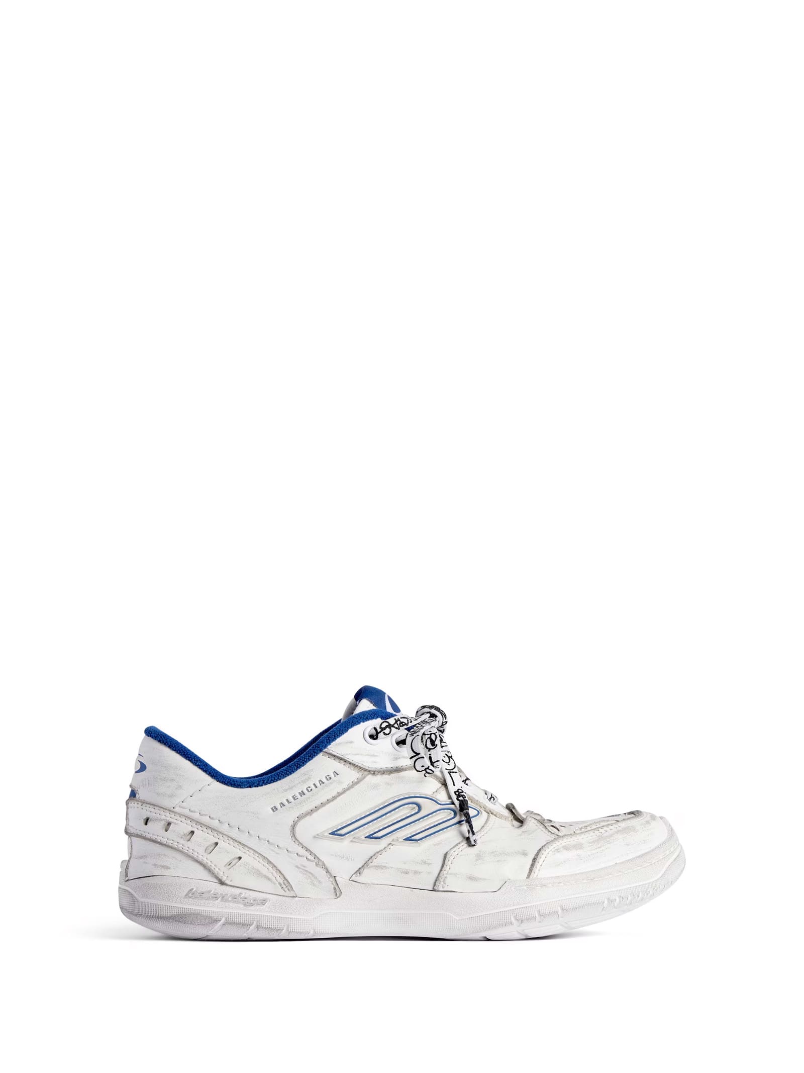 Balenciaga Coastal Inspired Sneakers Featuring Textured Sole In White