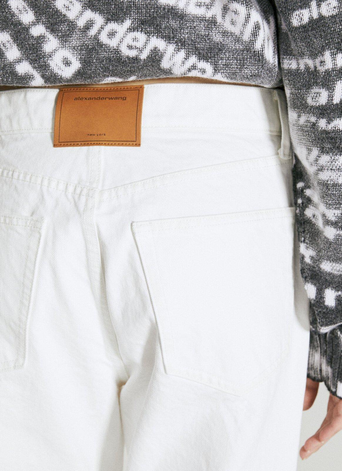 Shop Alexander Wang Logo Patch Straight-leg Jeans In Vintage White