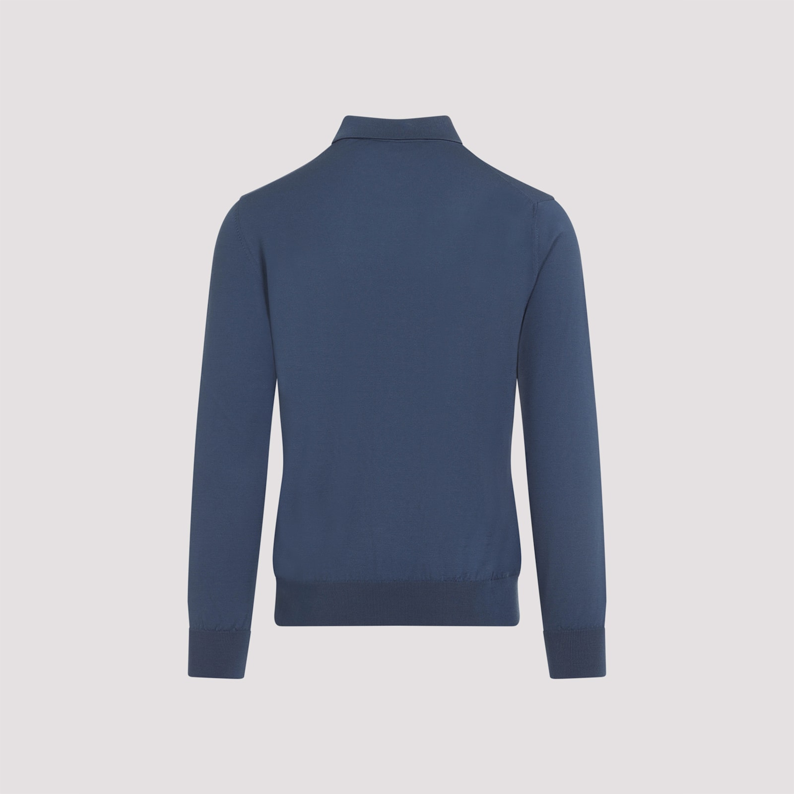 Brioni Long Sleeves Zip Polo In Blue