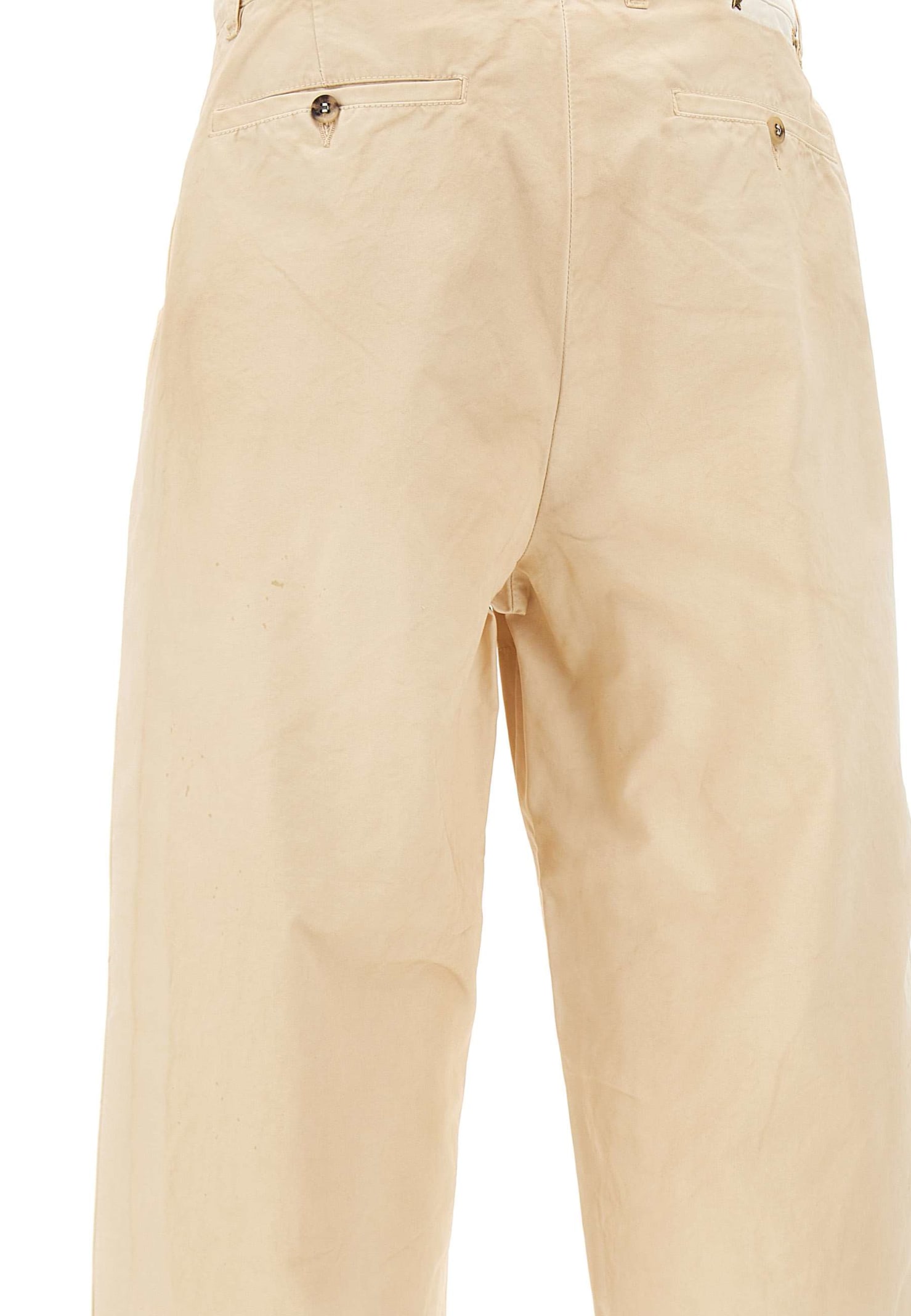Shop Golden Goose Lorainne Chino Cotton Trousers In Beige