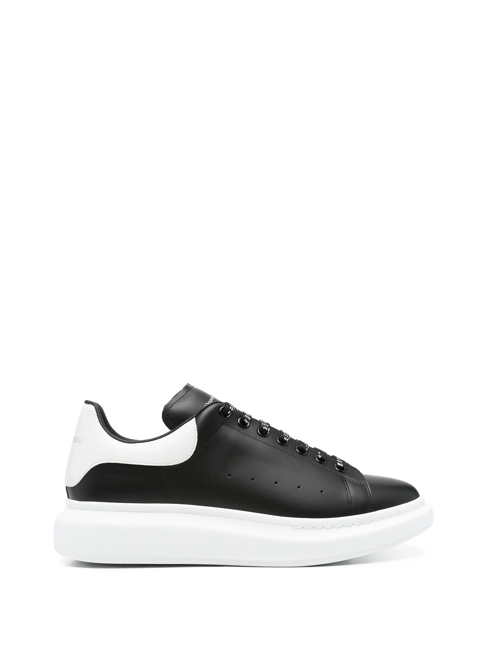 Alexander Mcqueen Larry Leather Sneakers With Logo Detail In Black