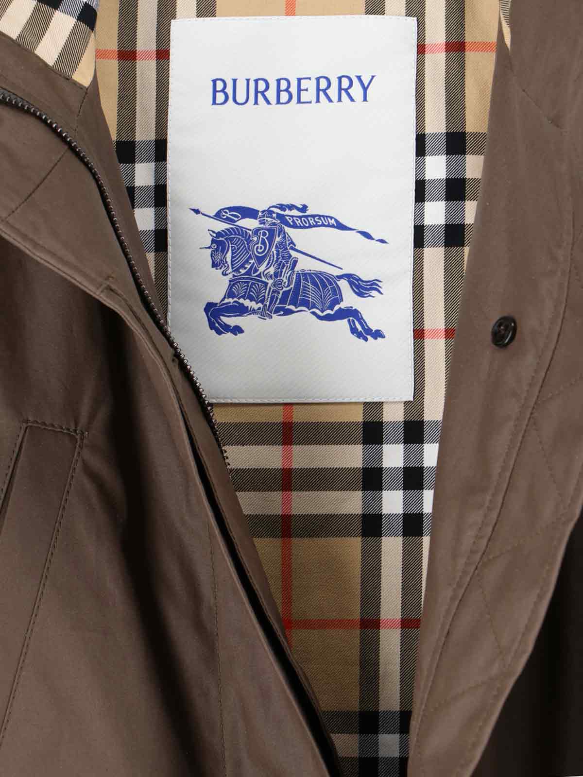 Burberry Waist Drawstring Hooded Long Length In Brown