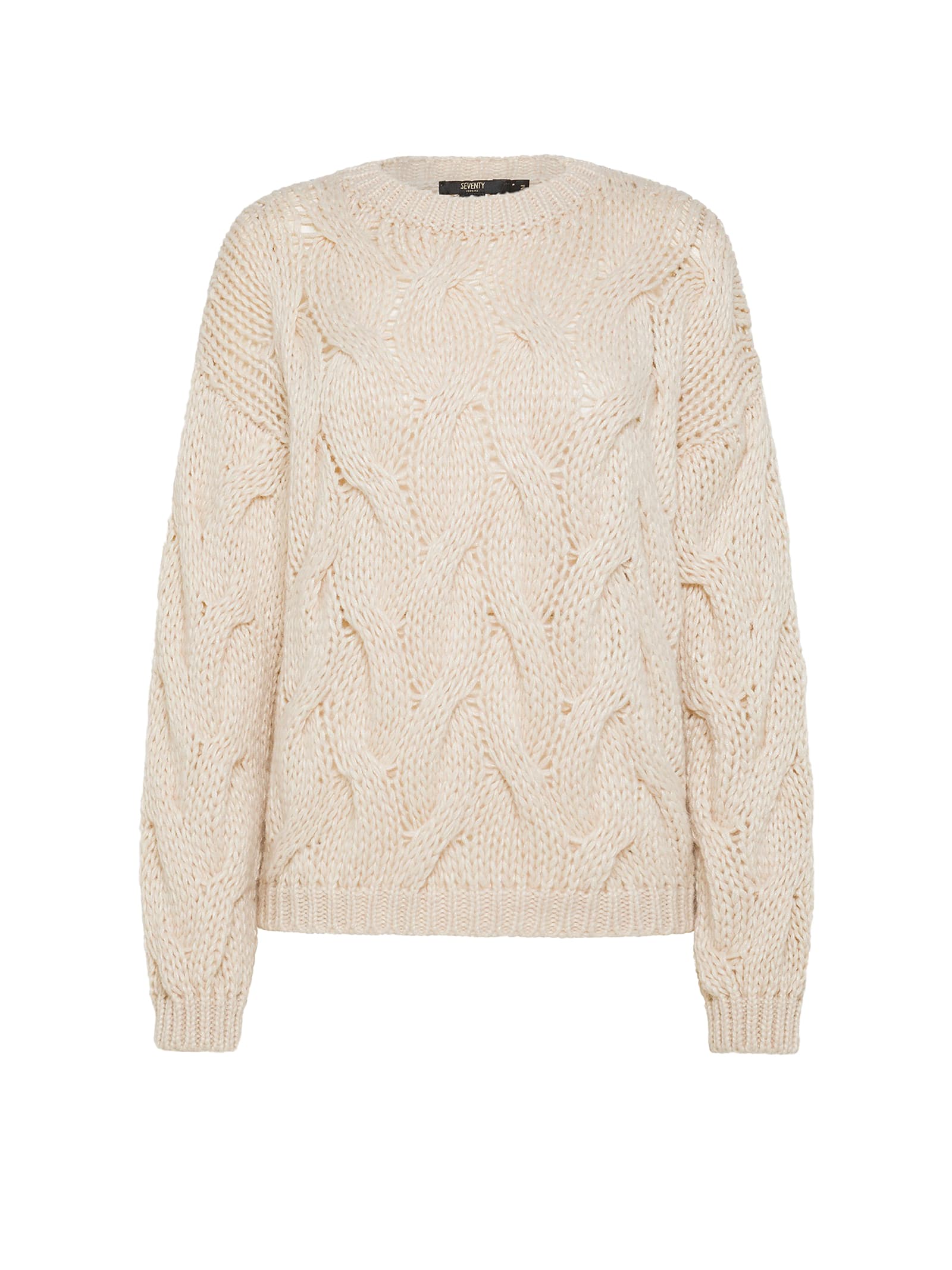 Seventy Cream Alpaca Crewneck Sweater In Panna