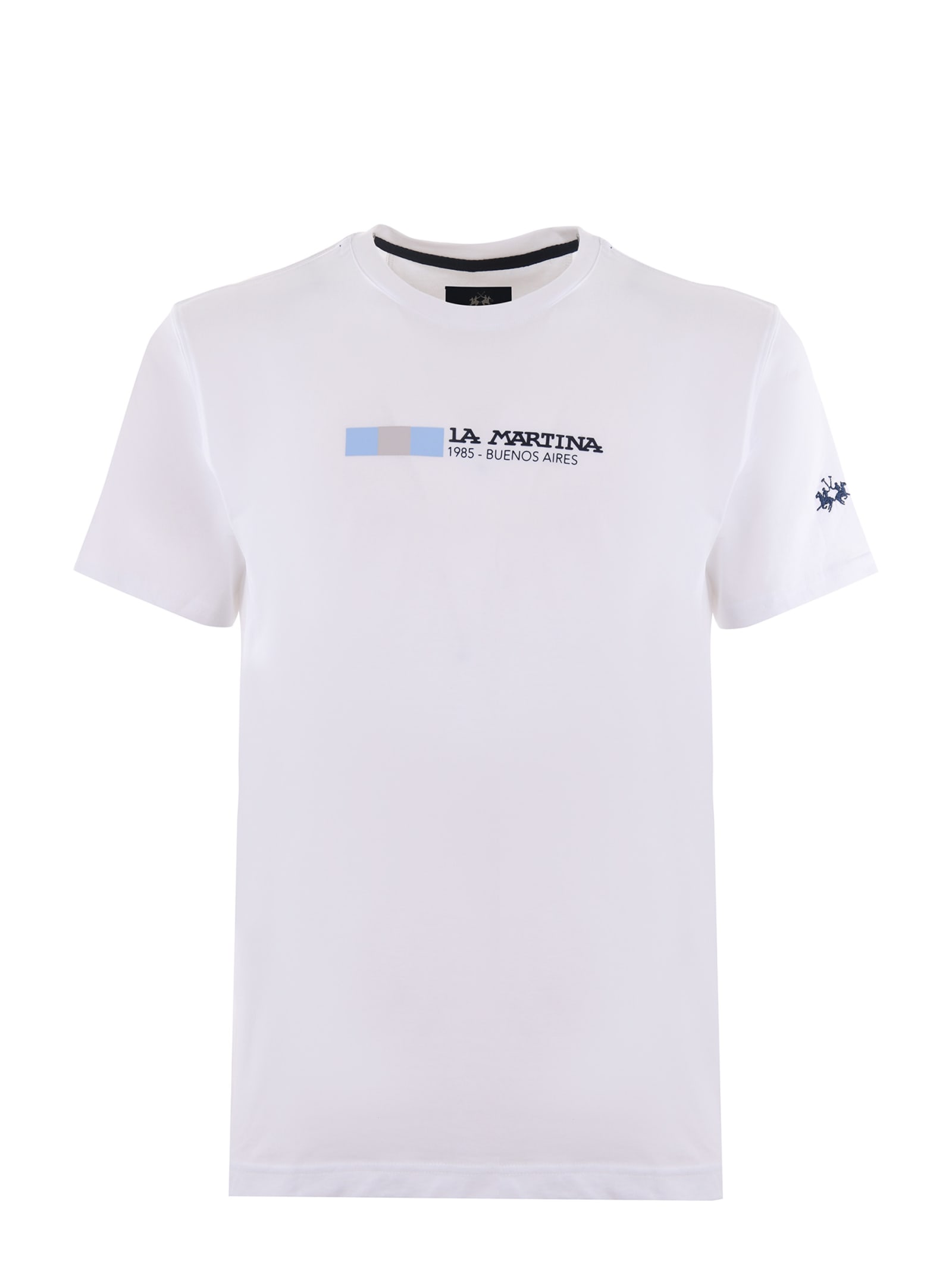 Shop La Martina Cotton T-shirt In Bianco