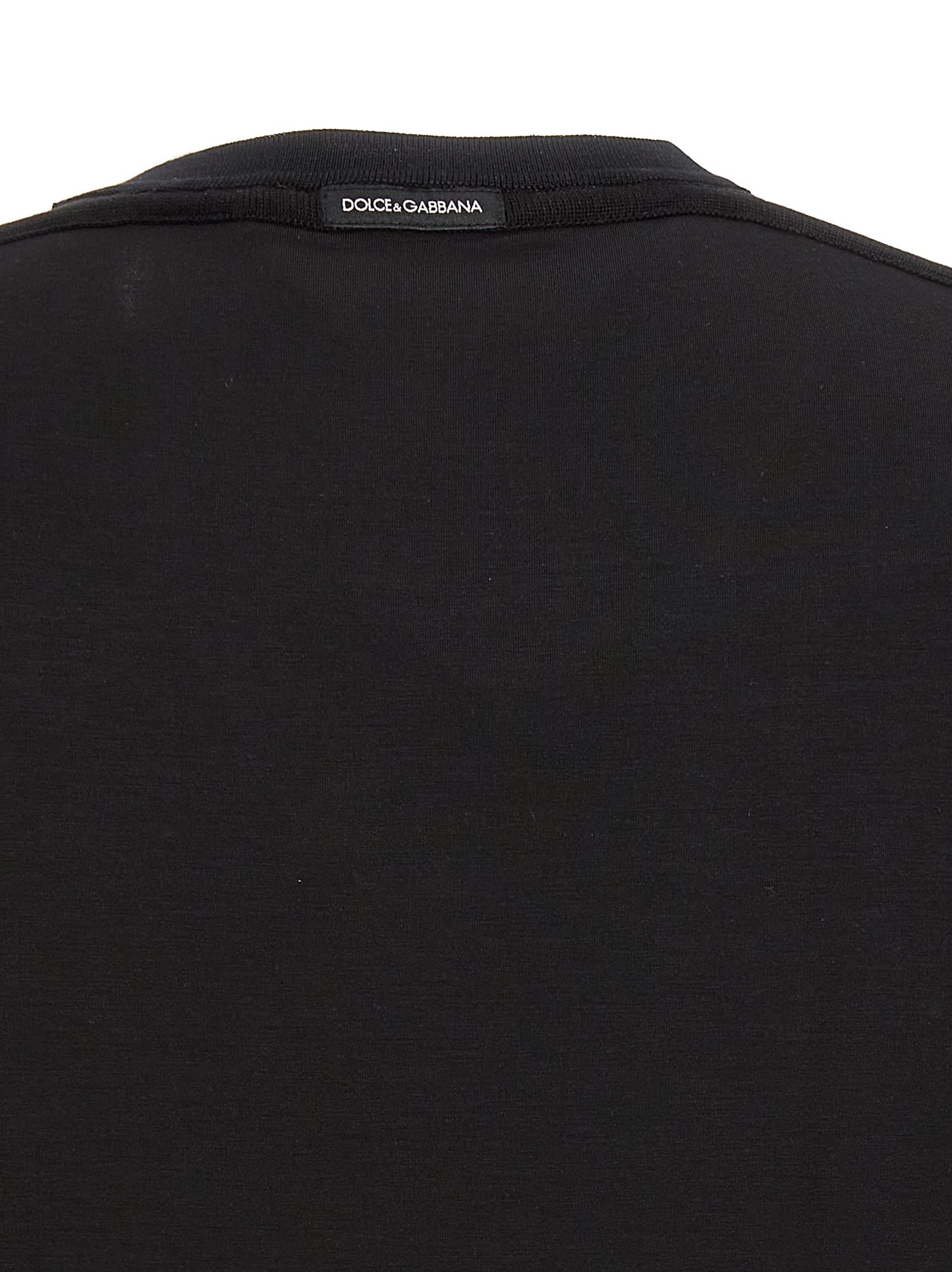 Dolce & Gabbana Crew Neck Jersey T-shirt In Black