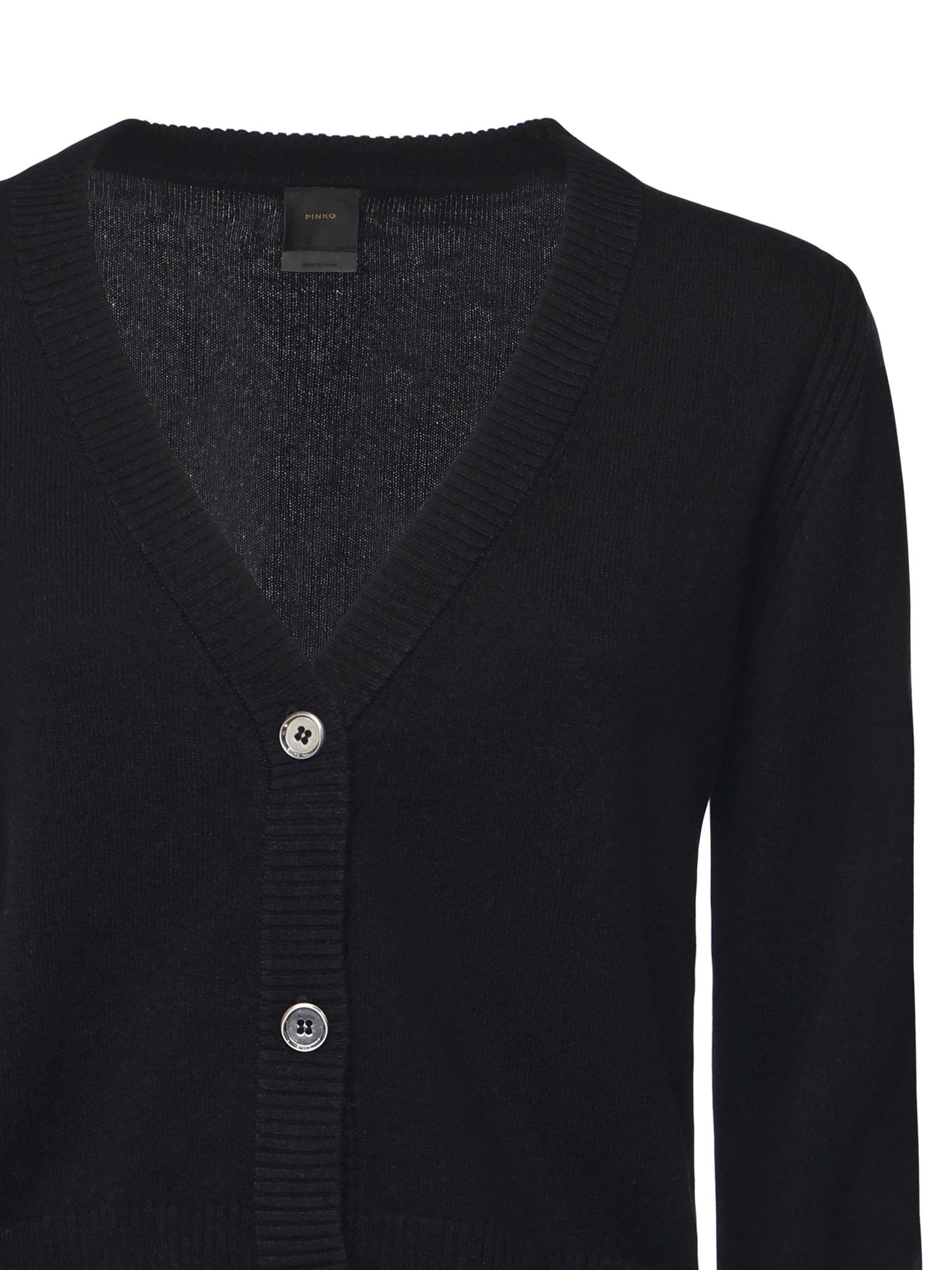 Pinko V-neck Cardigan In Black