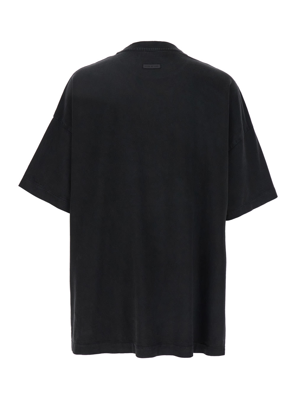 Shop Fear Of God Greyt-shirt With Contrasting Front Logo Print In Cotton Man