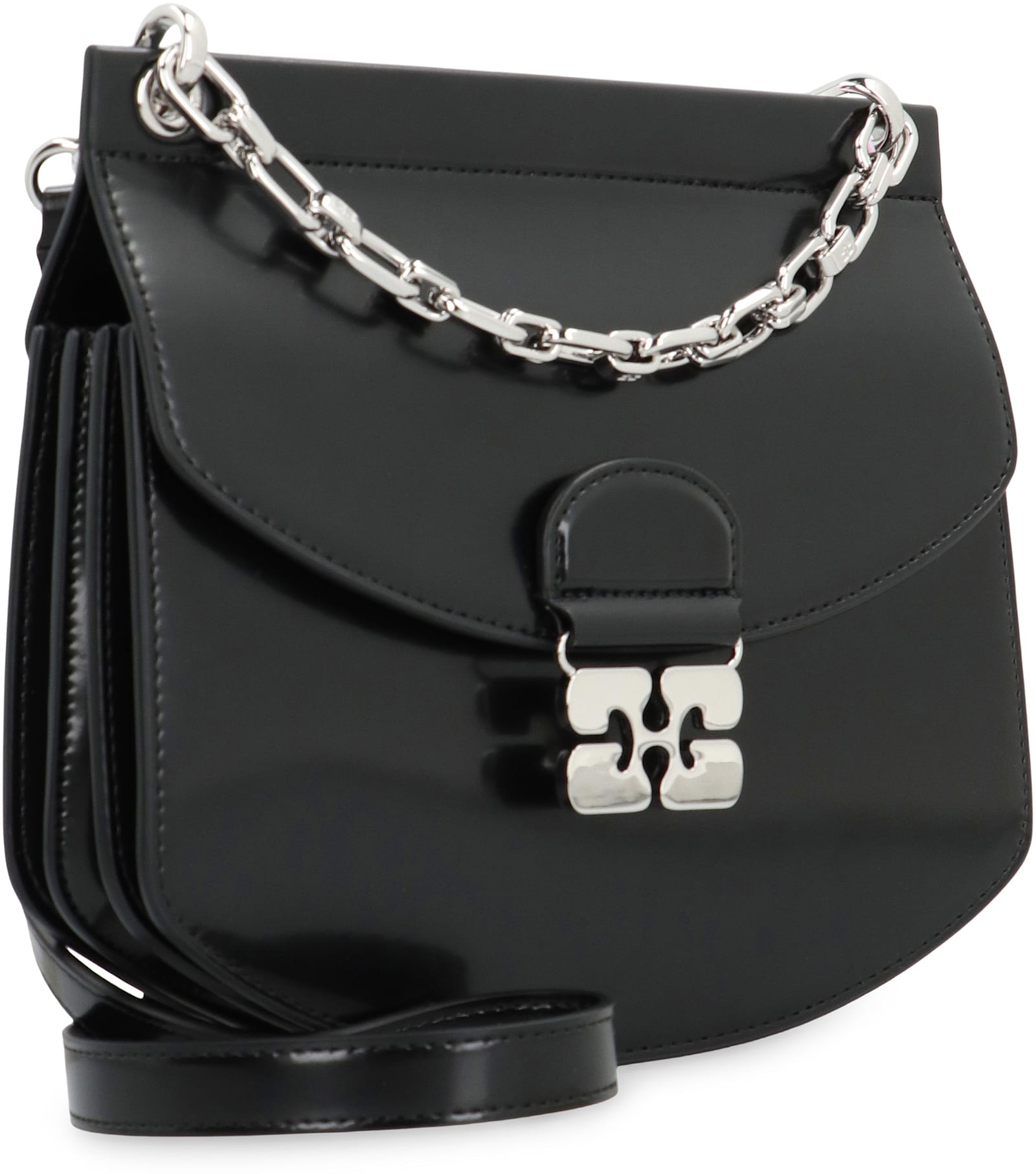 Ganni Apo-g Crossbody Bag In Black
