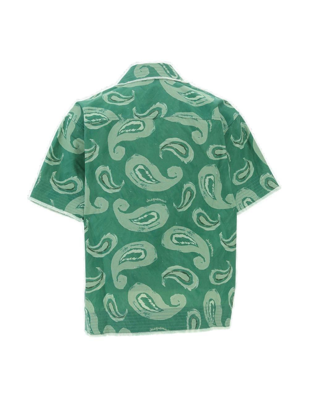 Jacquemus Graphic Printed Buttoned Shirt In Green