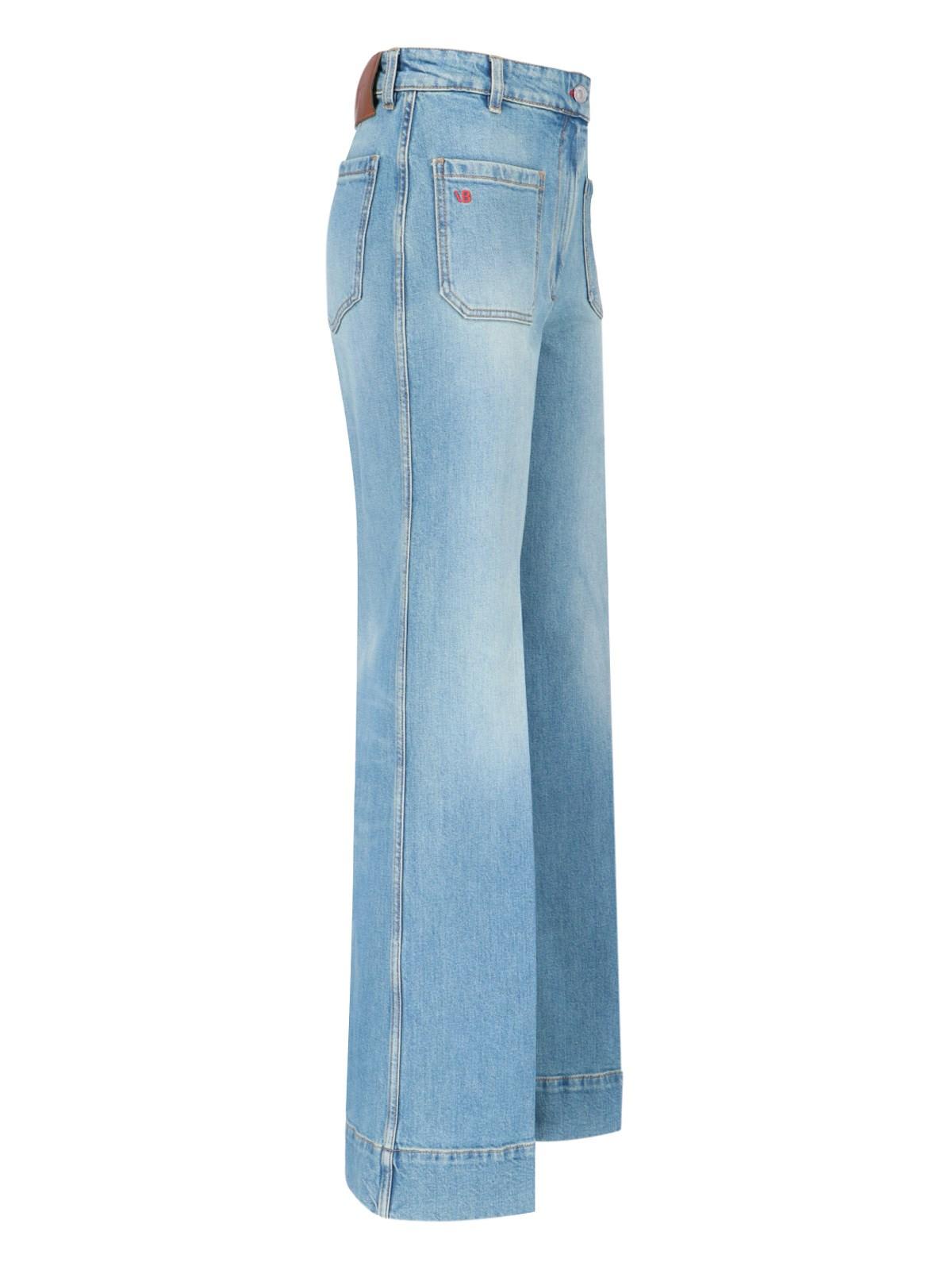 Shop Victoria Beckham Alina Palazzo Jeans In Denim