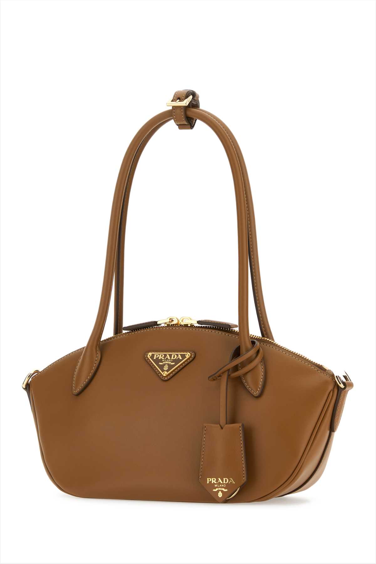Shop Prada Caramel Leather Small Handbag In Caramel0
