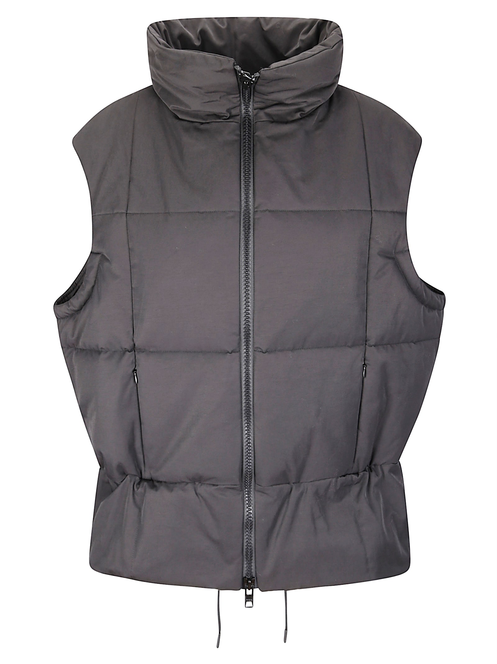 Yohji Yamamoto Padded Vest With Double-slider Zip Fastening In Black