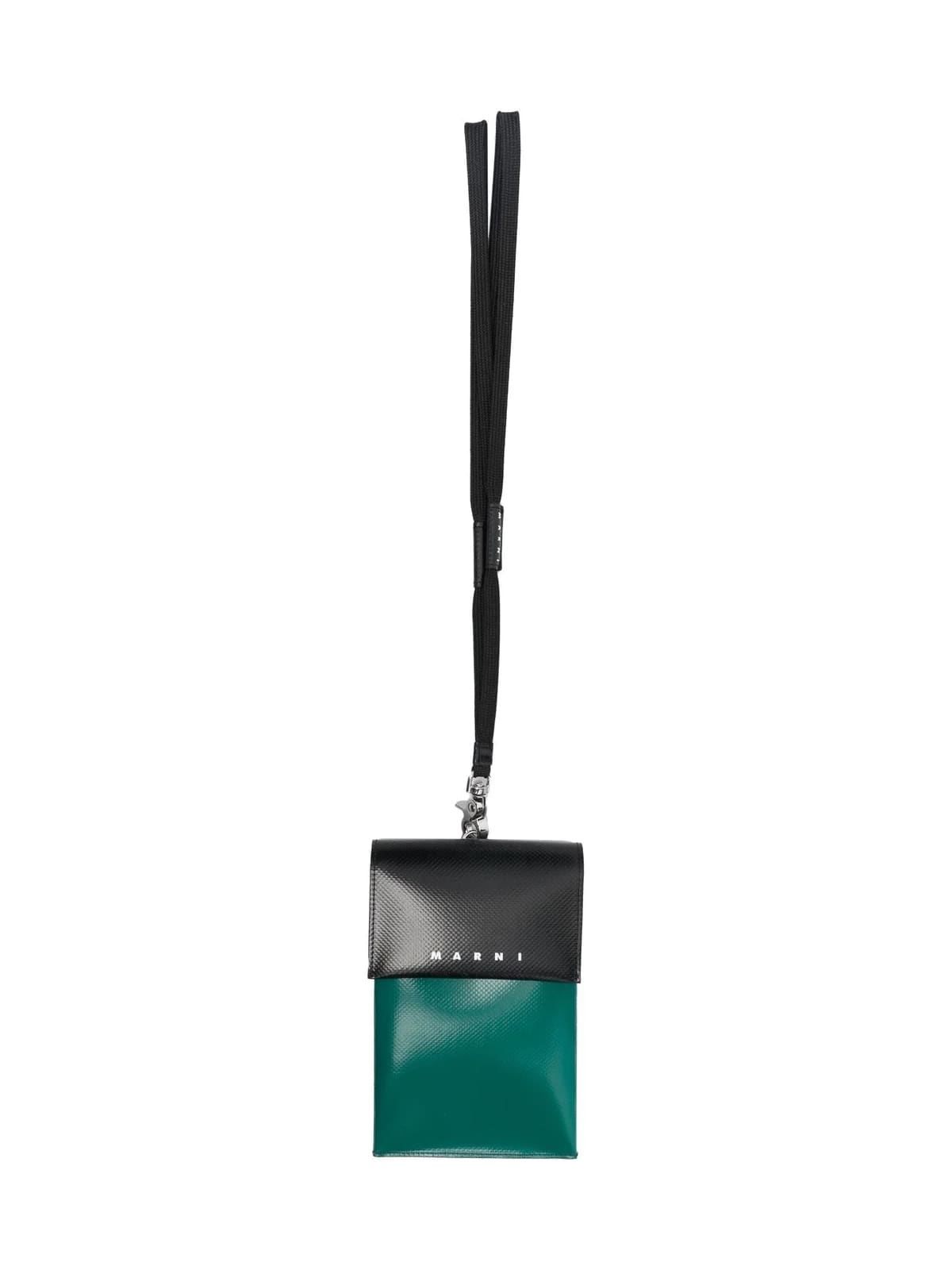 Marni Phone Cc Holder In Spherical Green Black Black