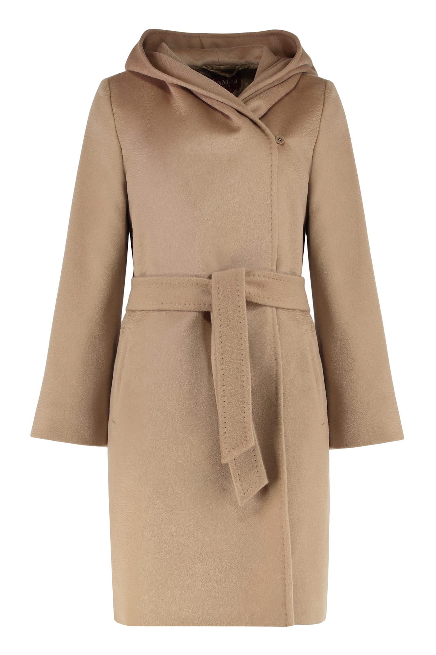 Max Mara Studio Newmang Wool Coat In Brown