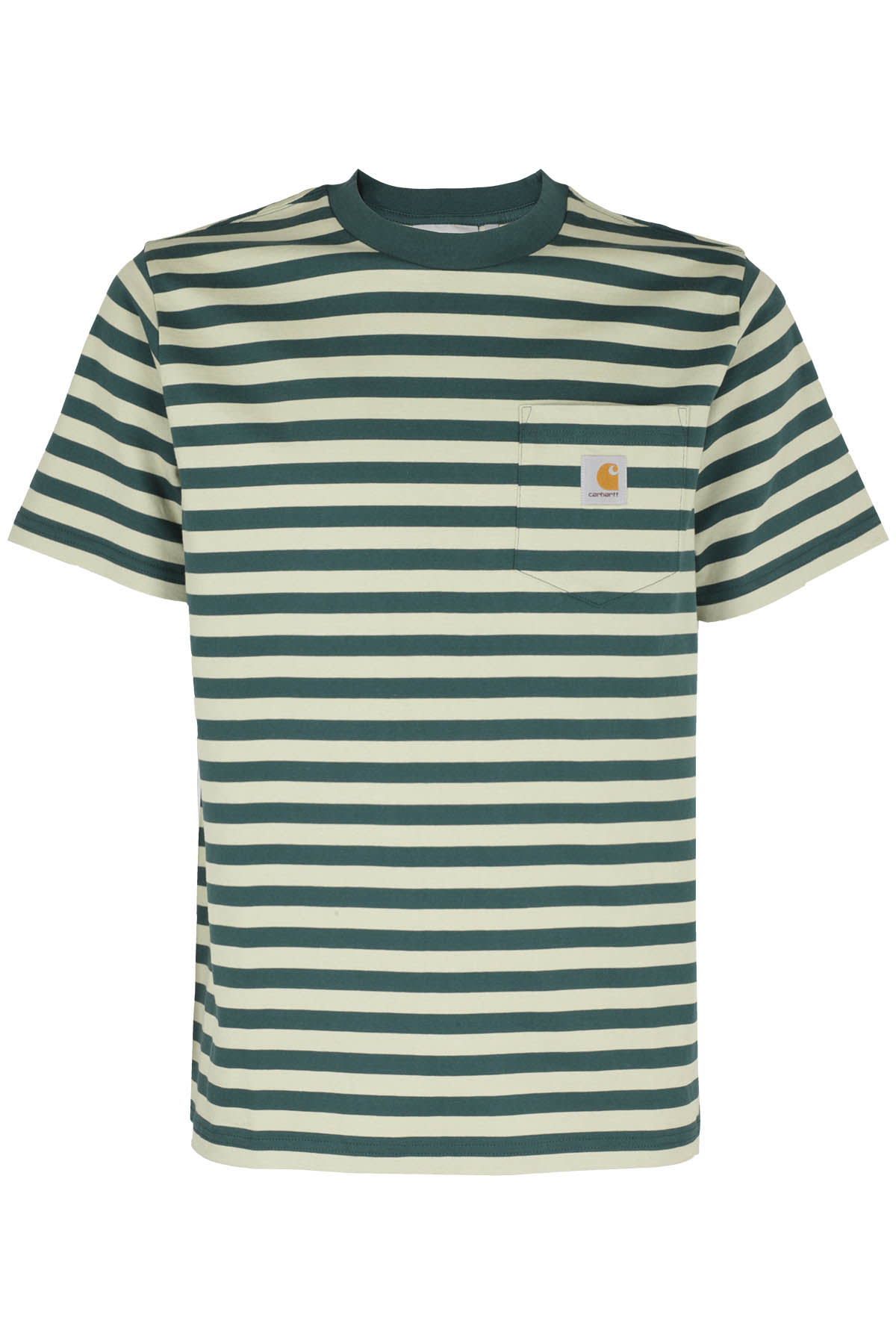Carhartt Scotty Pocket T-shirt In Scotty Stripe Botanic Agave