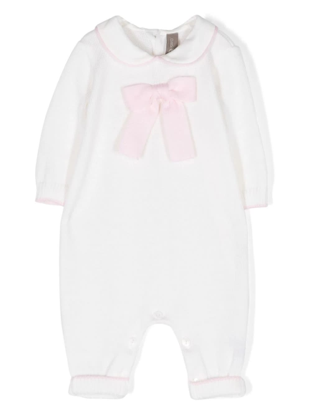 Little Bear Babies' Onesie With Bow In White