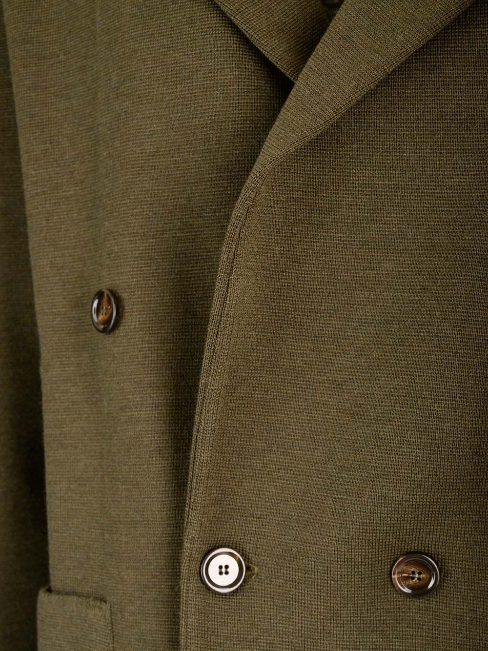 Shop Lardini Double Breasted Knitted Jacket In Green