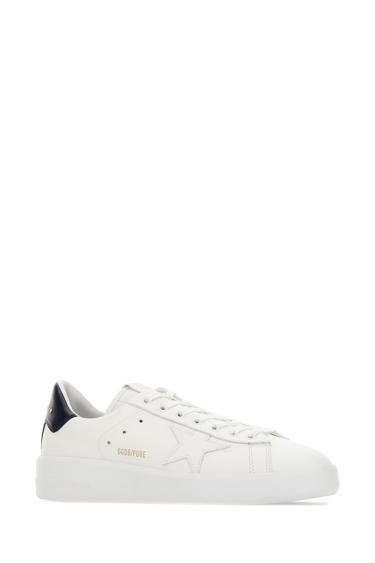 Golden Goose White Leather Pure Star Sneakers In Optic White Black