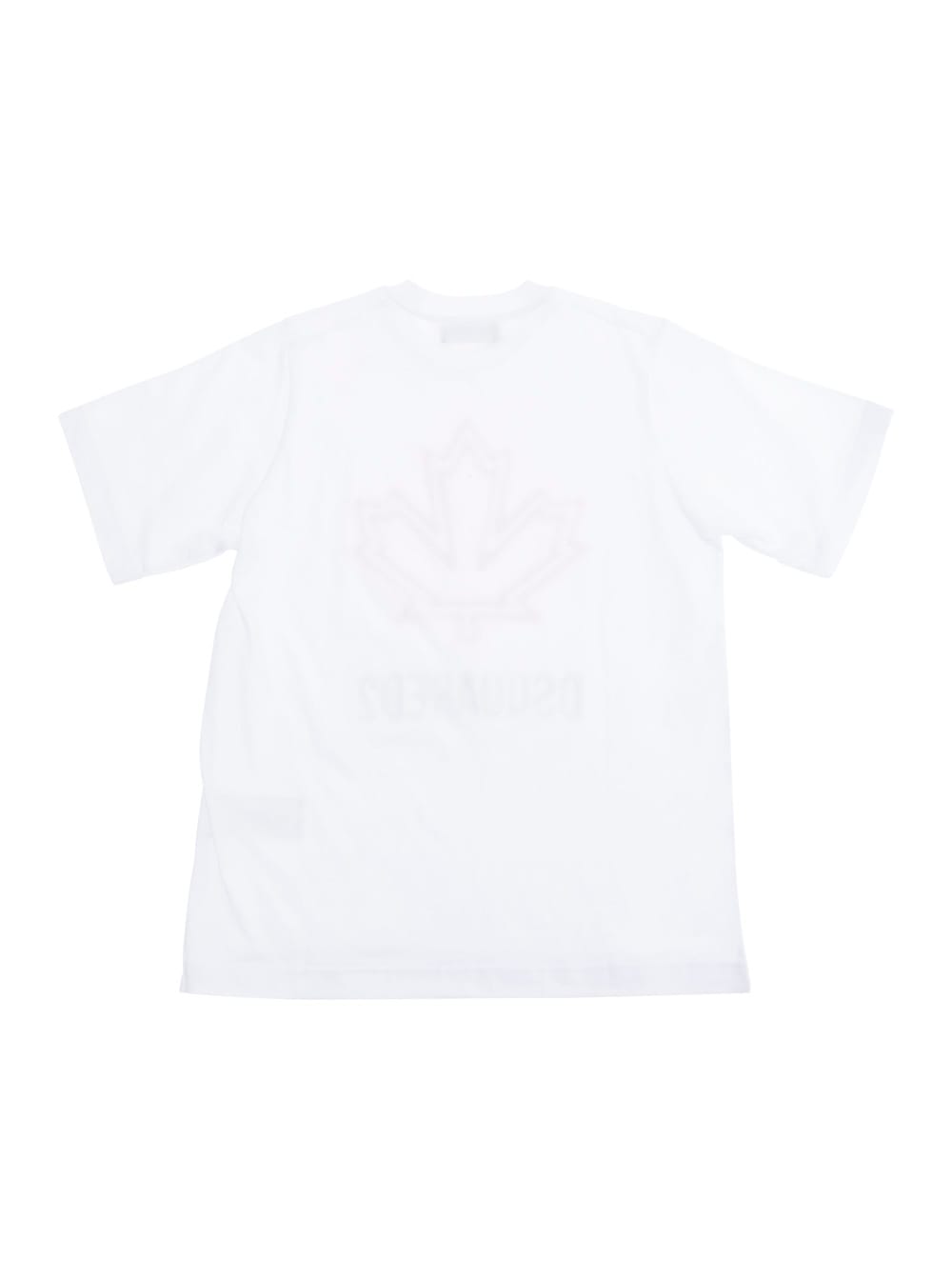 Dsquared2 T-shirt With Maple Leaf Outline In White