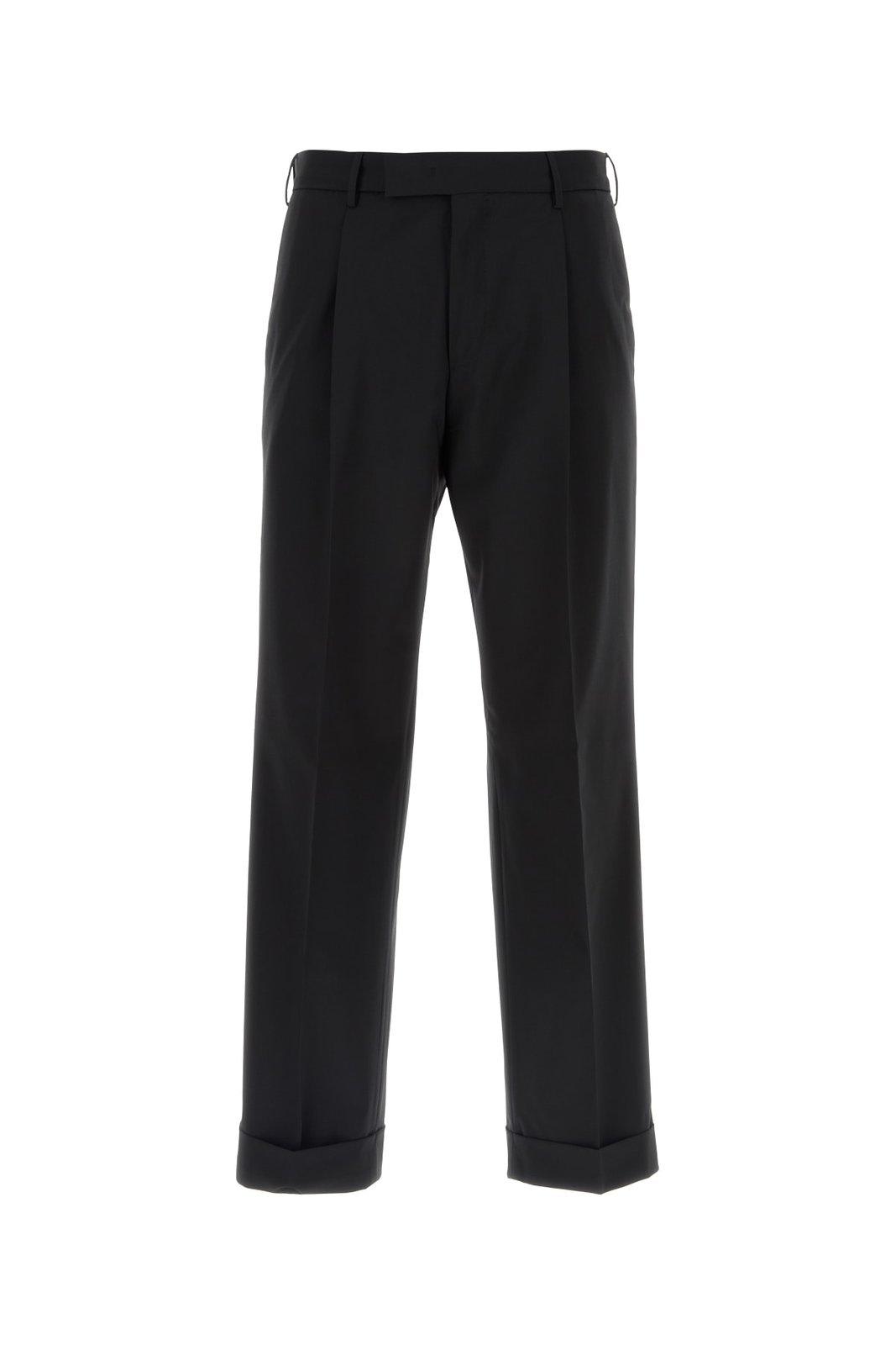 Shop Pt01 High-waisted Tailored Trousers In Black