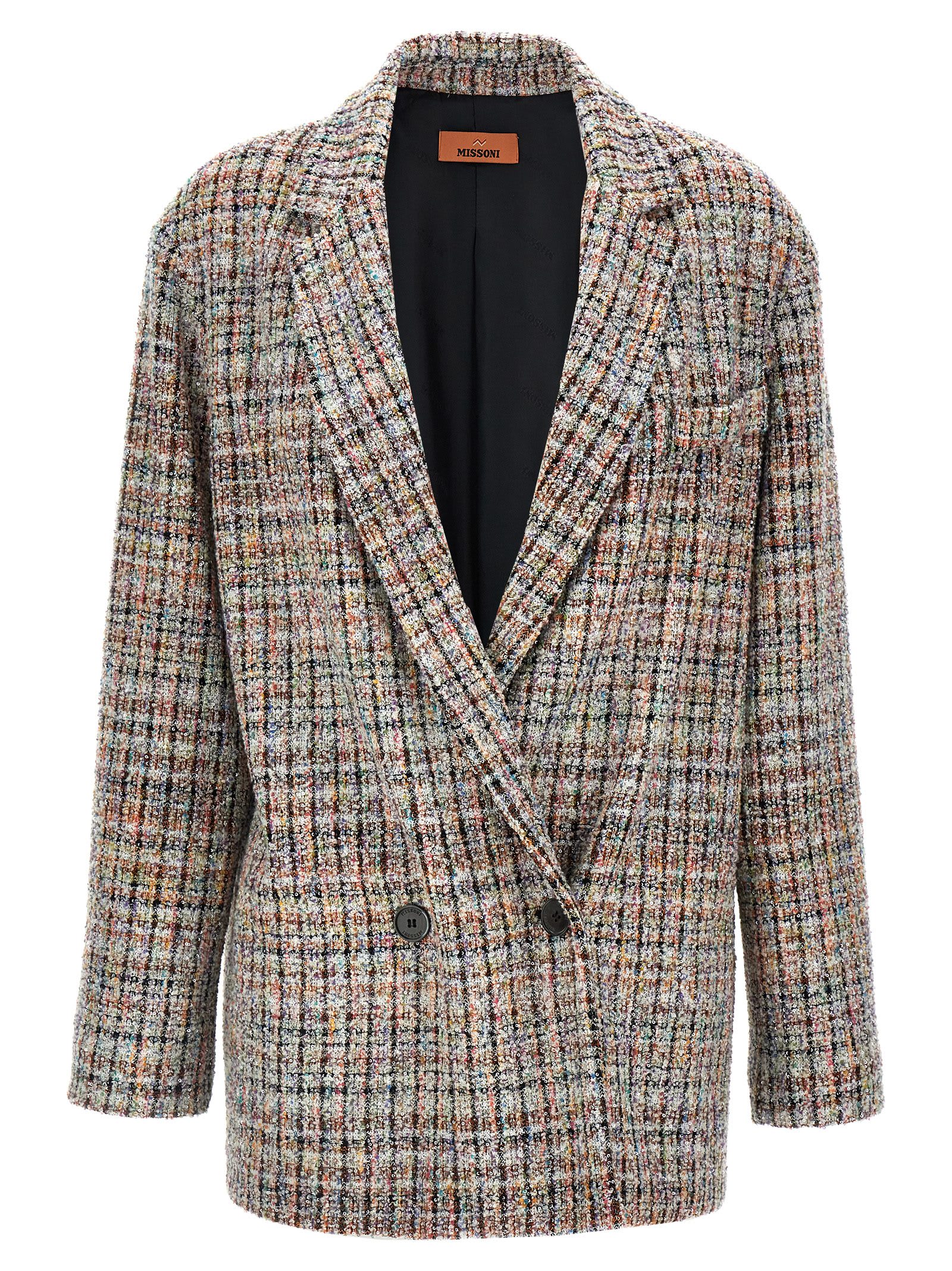 Shop Missoni Bouclè Double-breasted Blazer In Multicolor