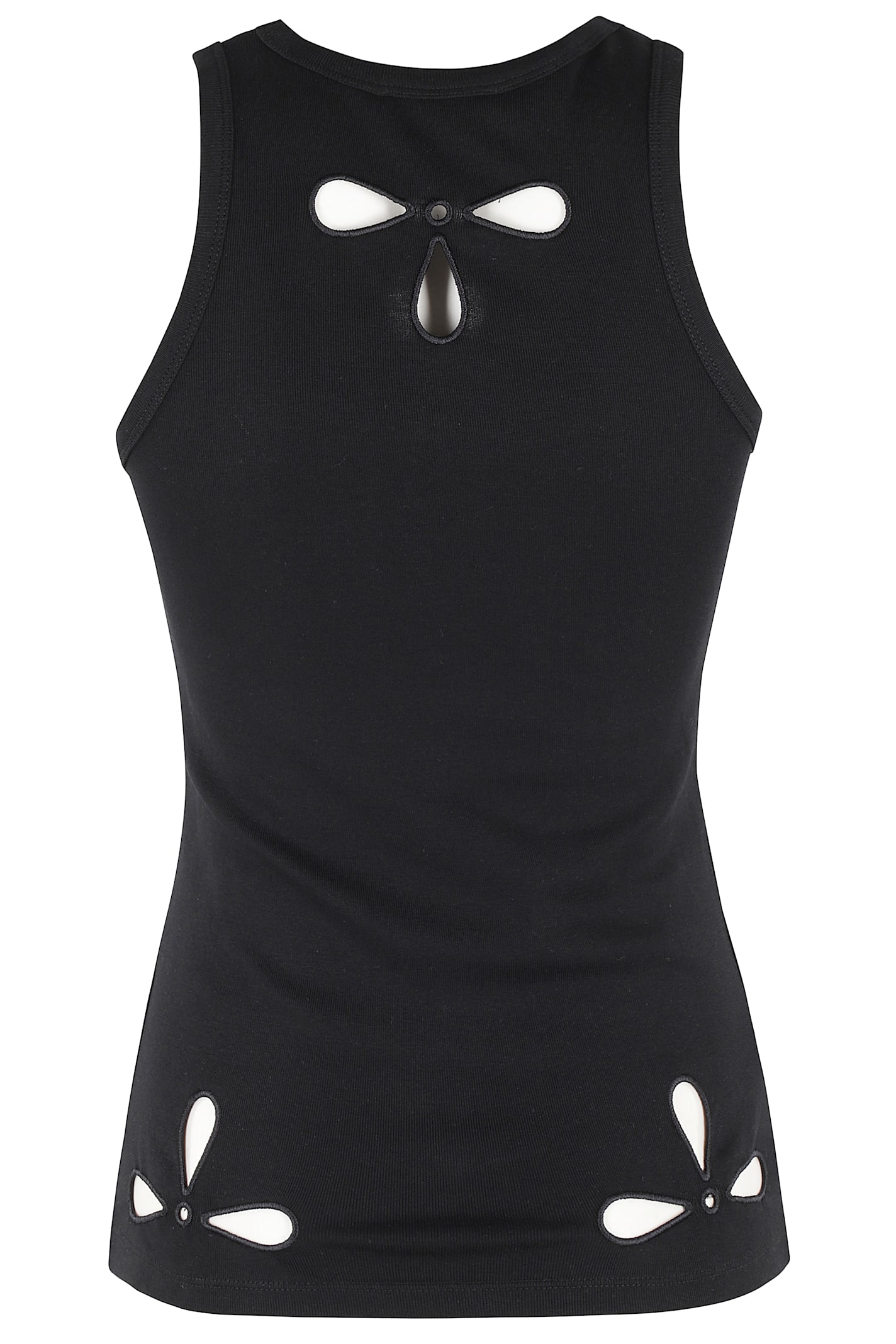 Coperni Petal-embroidered Tank Top In Black Blk