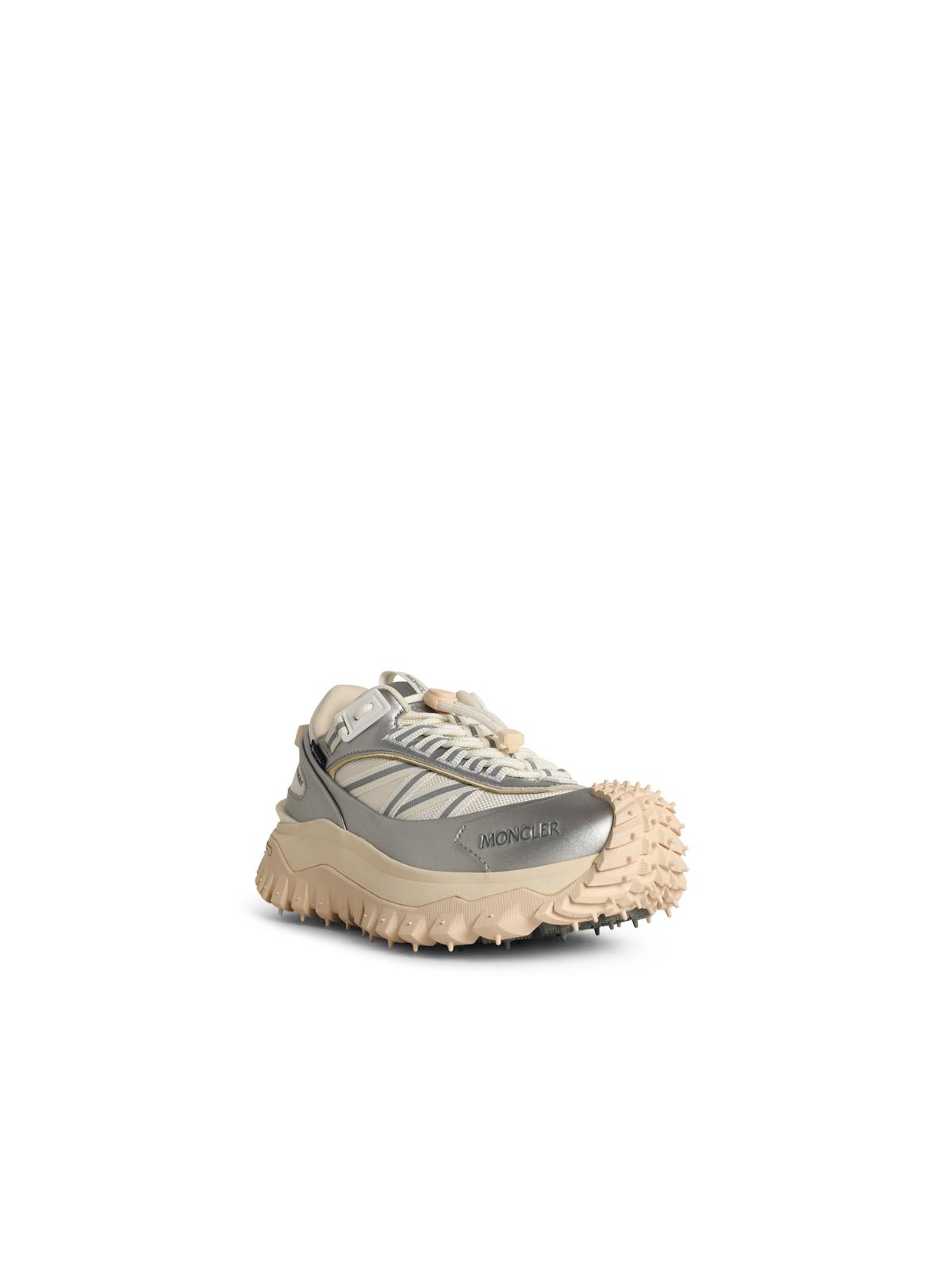 Moncler Leather Trailgrip Gtx Sneakers In Silver