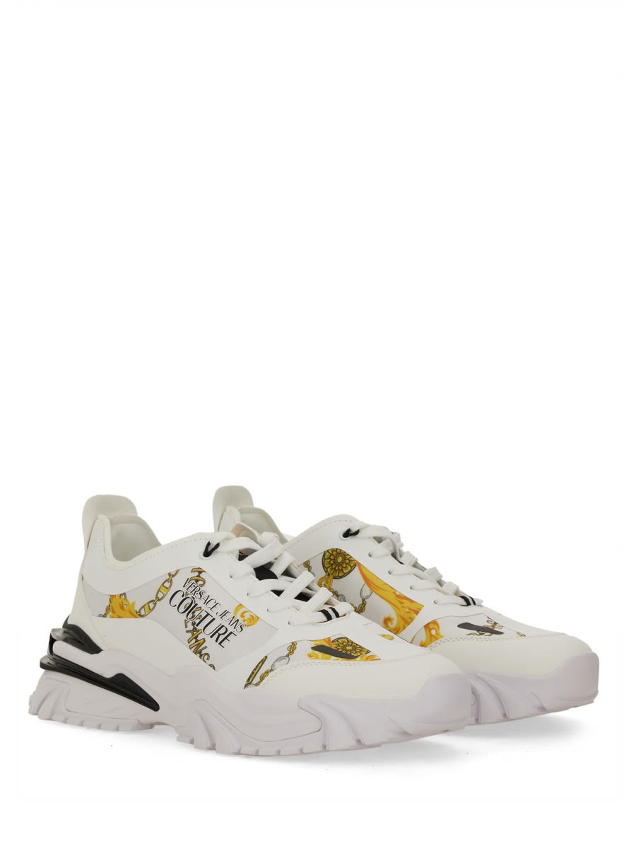 Shop Versace Jeans Couture Sneaker With Logo In White