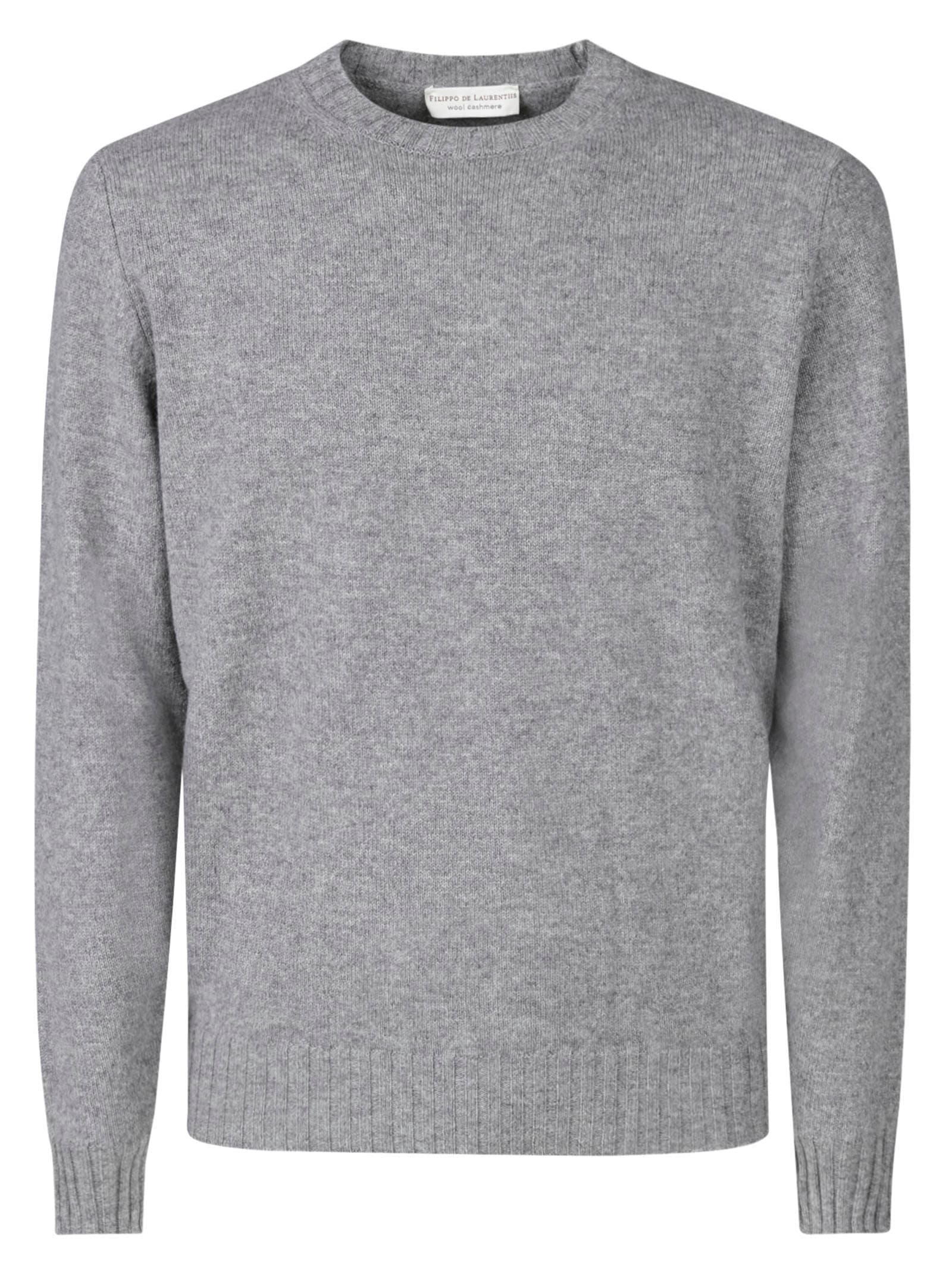 Filippo De Laurentiis Crewneck Wool Cashmere In Gray