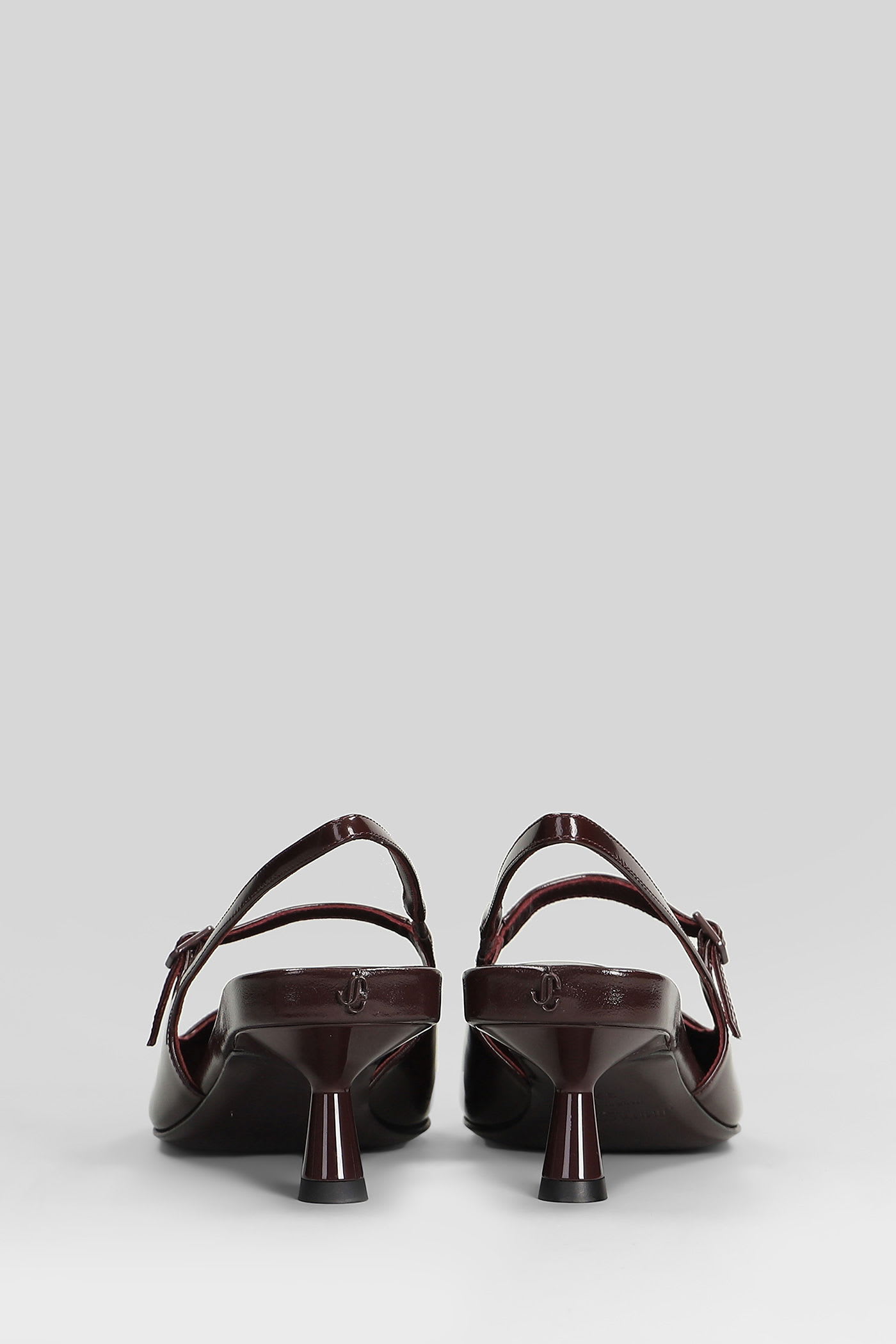 Jimmy Choo Didi 45 Slingback In Brushed Leather In Burgundy