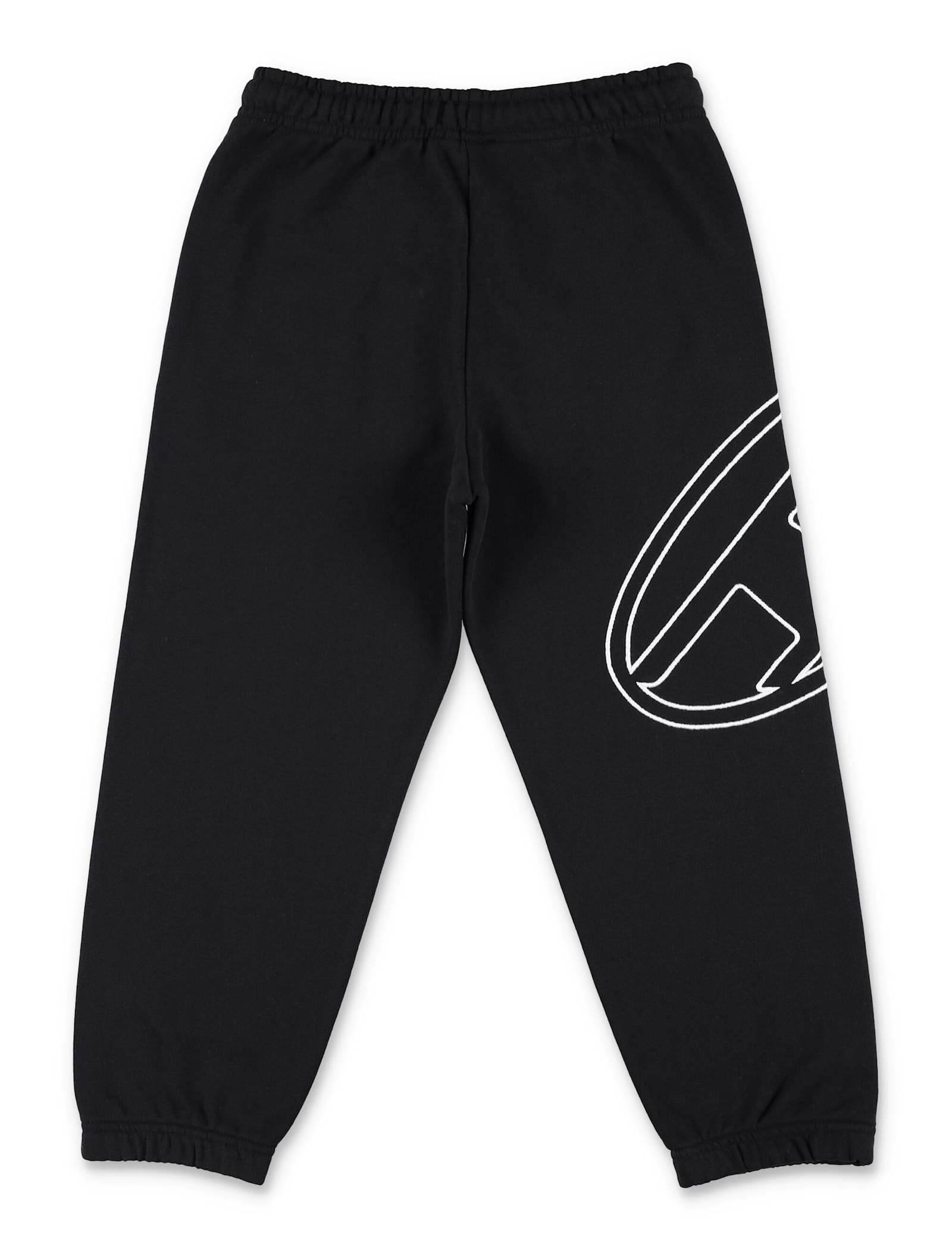 Diesel Kid - Black Sweatpants With Oval D Embroidery In Animal Print