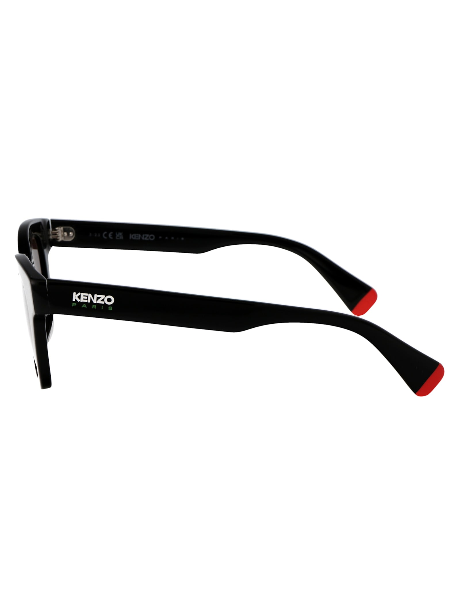 Shop Kenzo Aka Sunglasses In 01e Shiny Black / Brown