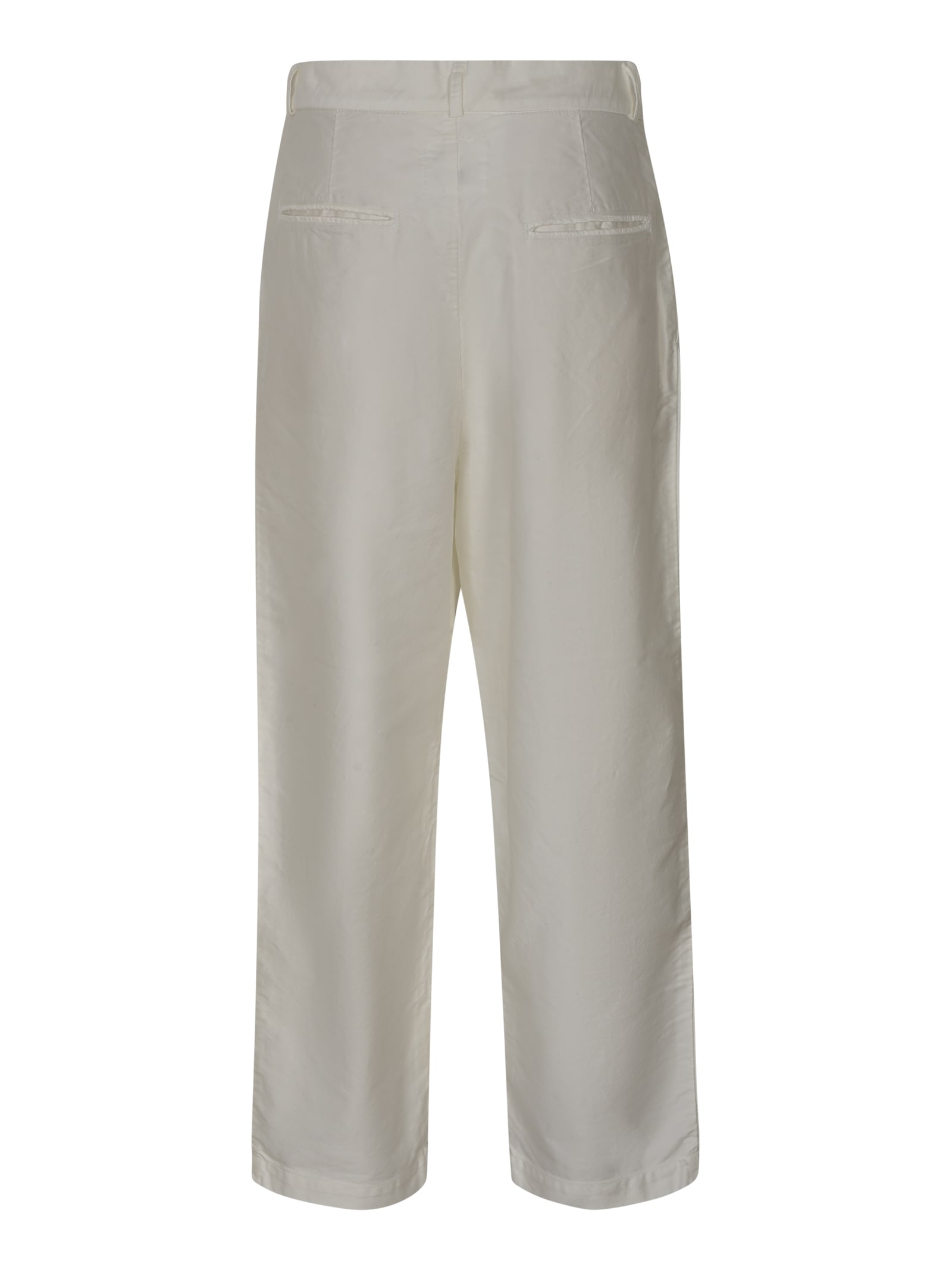 Shop Mythinks Straight Buttoned Trousers In Ivory