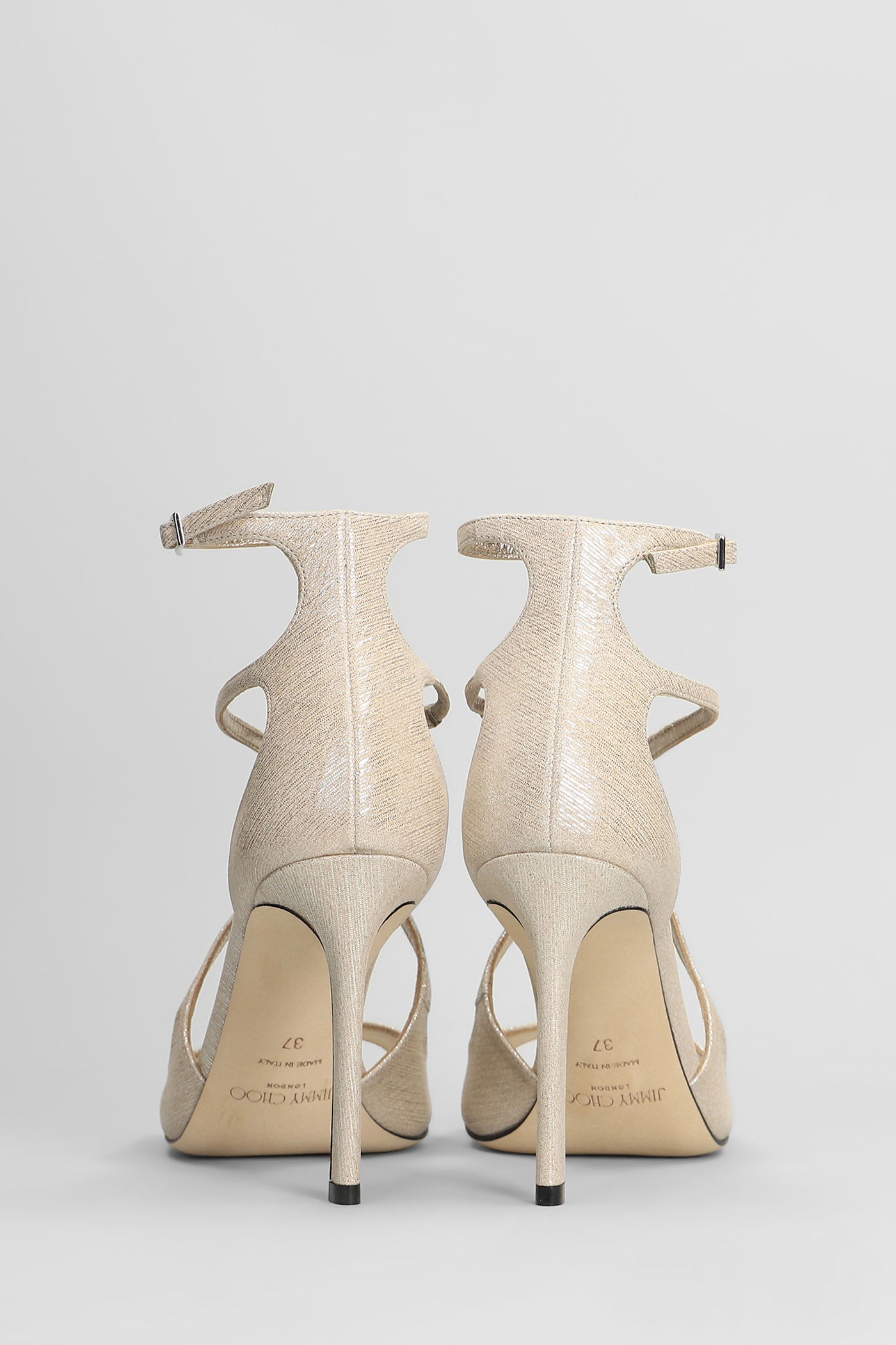 Jimmy Choo Azia 95 Sandals In Gold Leather In Gold