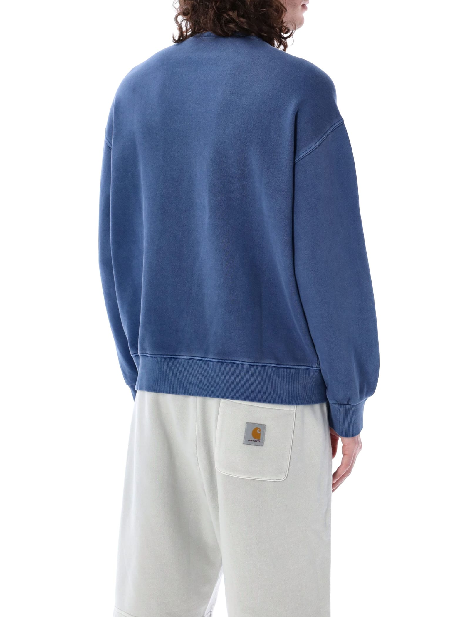 Shop Carhartt Nelson Sweatshirt In Elder Garment Dyed