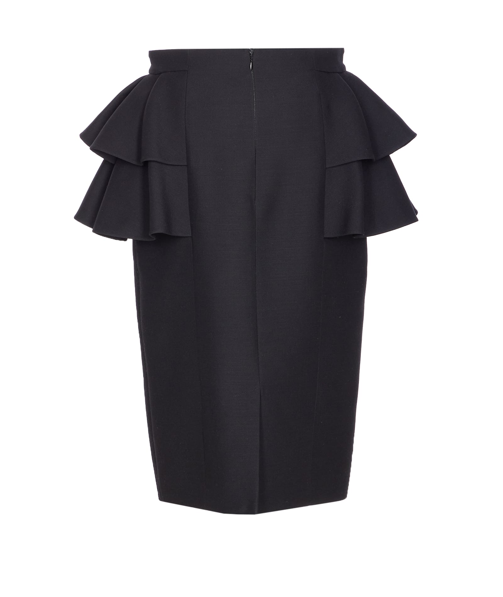 Valentino Couture Crepe High-waisted Skirt With Ruffle Detail