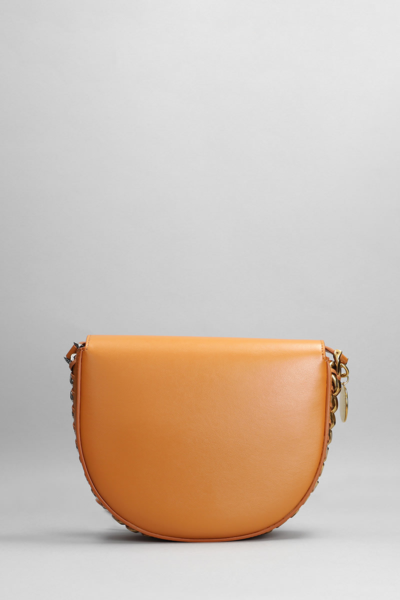 Shop Stella Mccartney Alter Mat Shoulder Bag In Orange Faux Leather In Cuoio