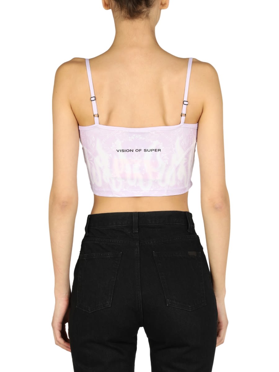 Shop Vision Of Super Top Cropped In Lilac