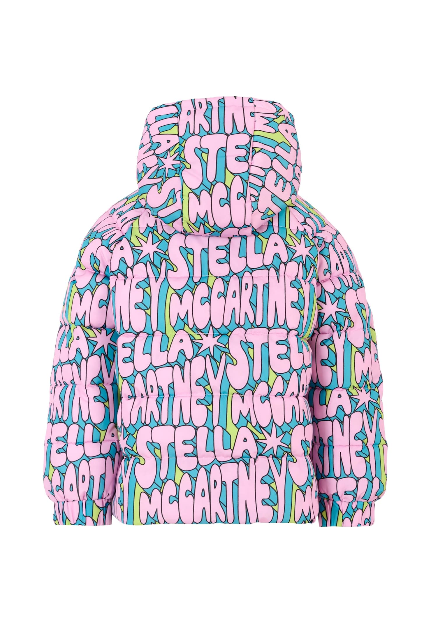 Stella Mccartney Multicolor Down Jacket For Girl With Logo In Multi