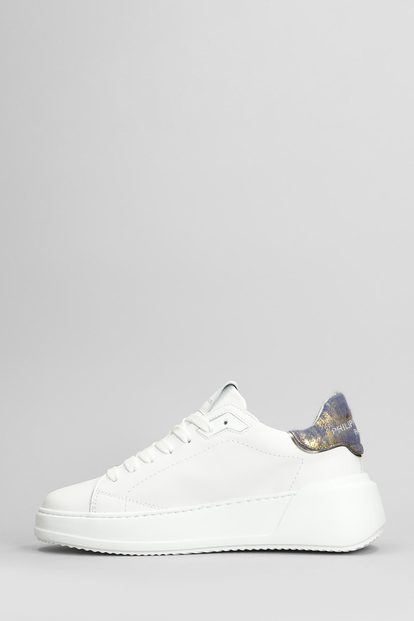 Shop Philippe Model Tres Temple Low Sneakers In White Leather