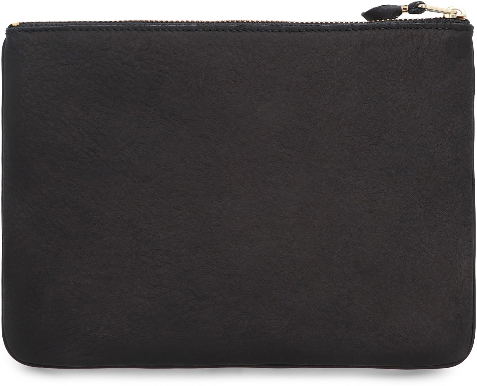 Comme Des Garçons Leather Flat Pouch In Black
